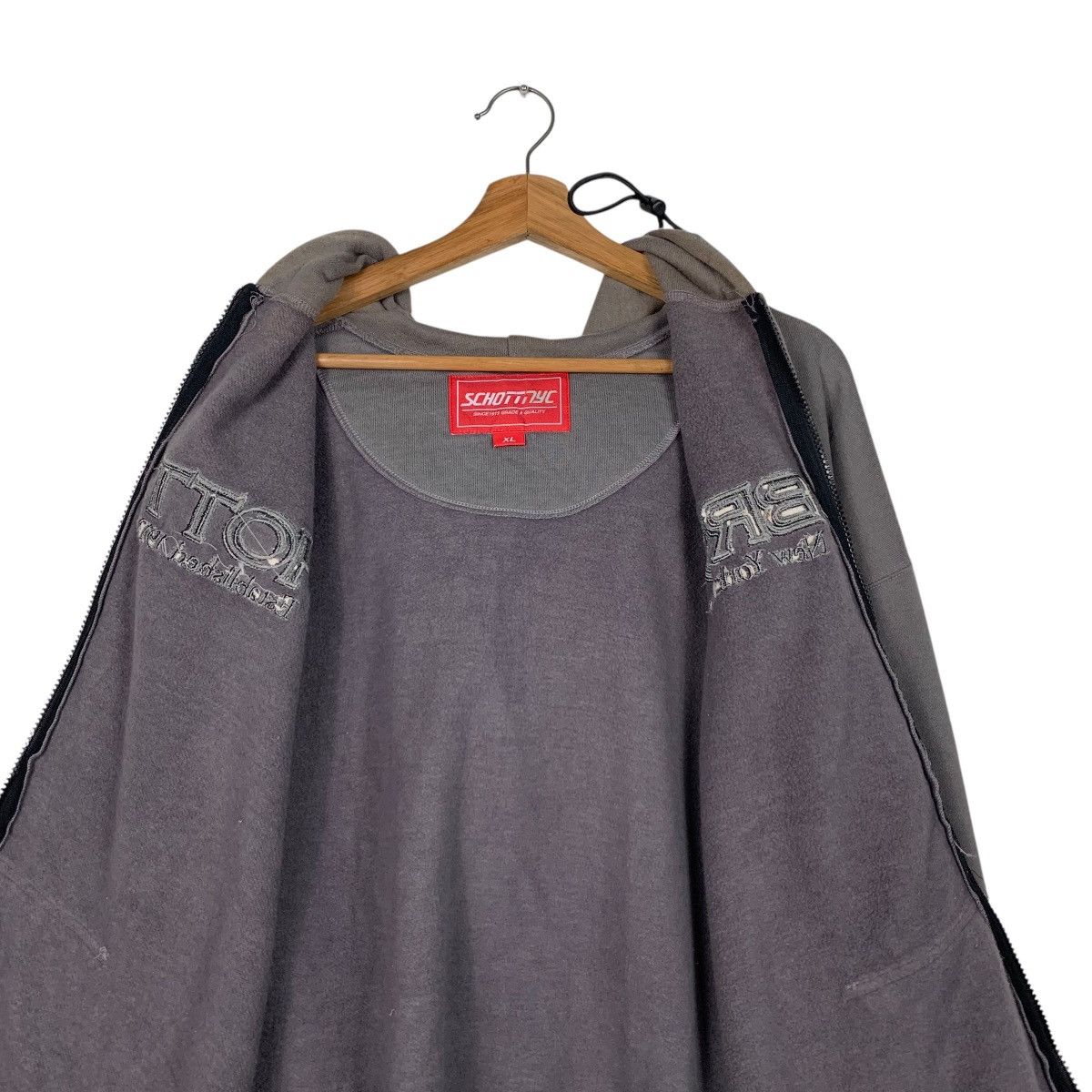 Schott SCHOTT BROS NYC Big Logo Zipper Hoodies Sweatshirt #2012-C87 Size US XL / EU 56 / 4 - 13 Thumbnail