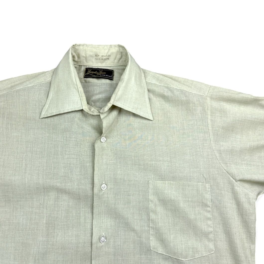 Van Heusen VINTAGE Van Heusen Dress Shirt Hampshire House Bradley Green 70s Adult LARGE Short Sleeve Button-Up Mens Size 42R - 2 Thumbnail
