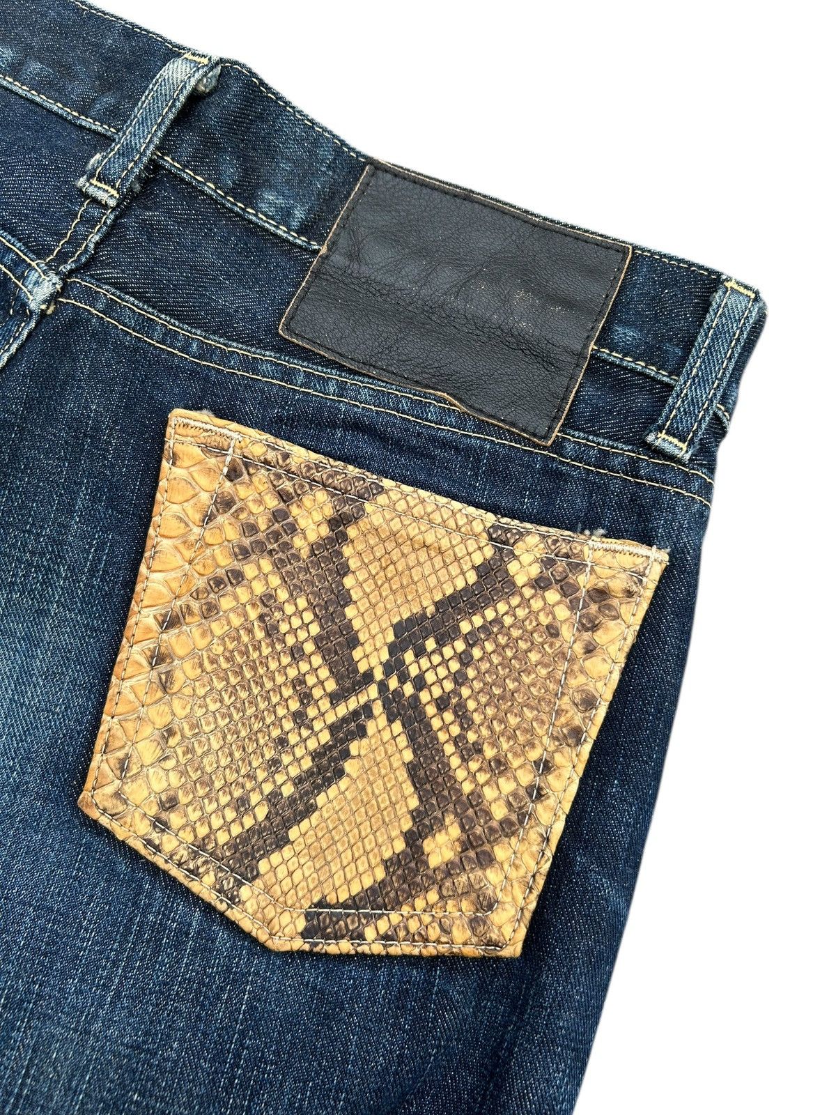 Kapital Vintage Tokyo Jeans Handcraft Snake Skin Pocket Denim Jeans Size US 30 / EU 46 - 4 Thumbnail