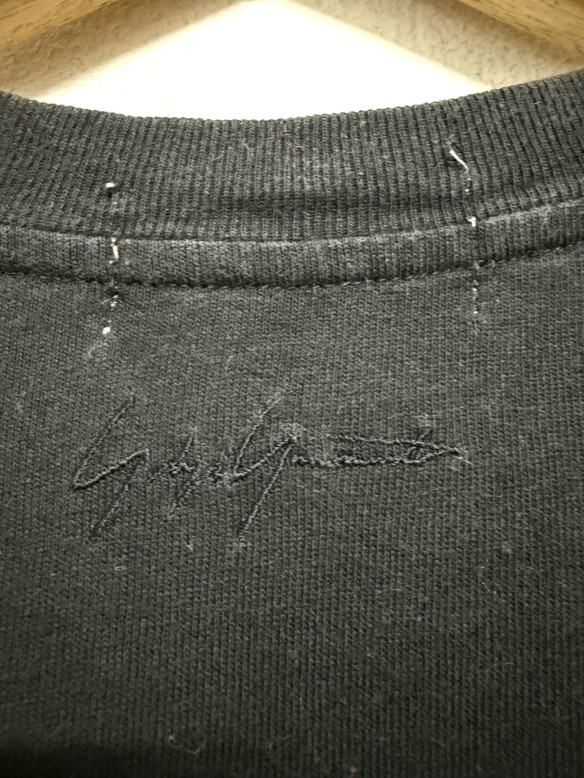 Vintage × Yohji Yamamoto Vintage Yohji Yamamoto Pour Homme Embroidered Signature Tee Size US M / EU 48-50 / 2 - 5 Thumbnail