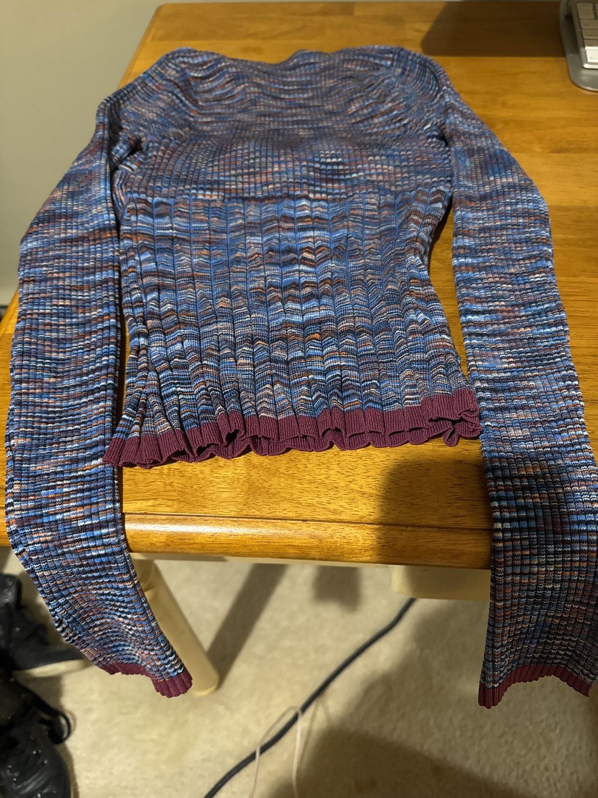 Jonathan Simkhai Jonathan Simkhai multi blue space dyed twist front sweater Size XS / US 0-2 / IT 36-38 - 4 Thumbnail