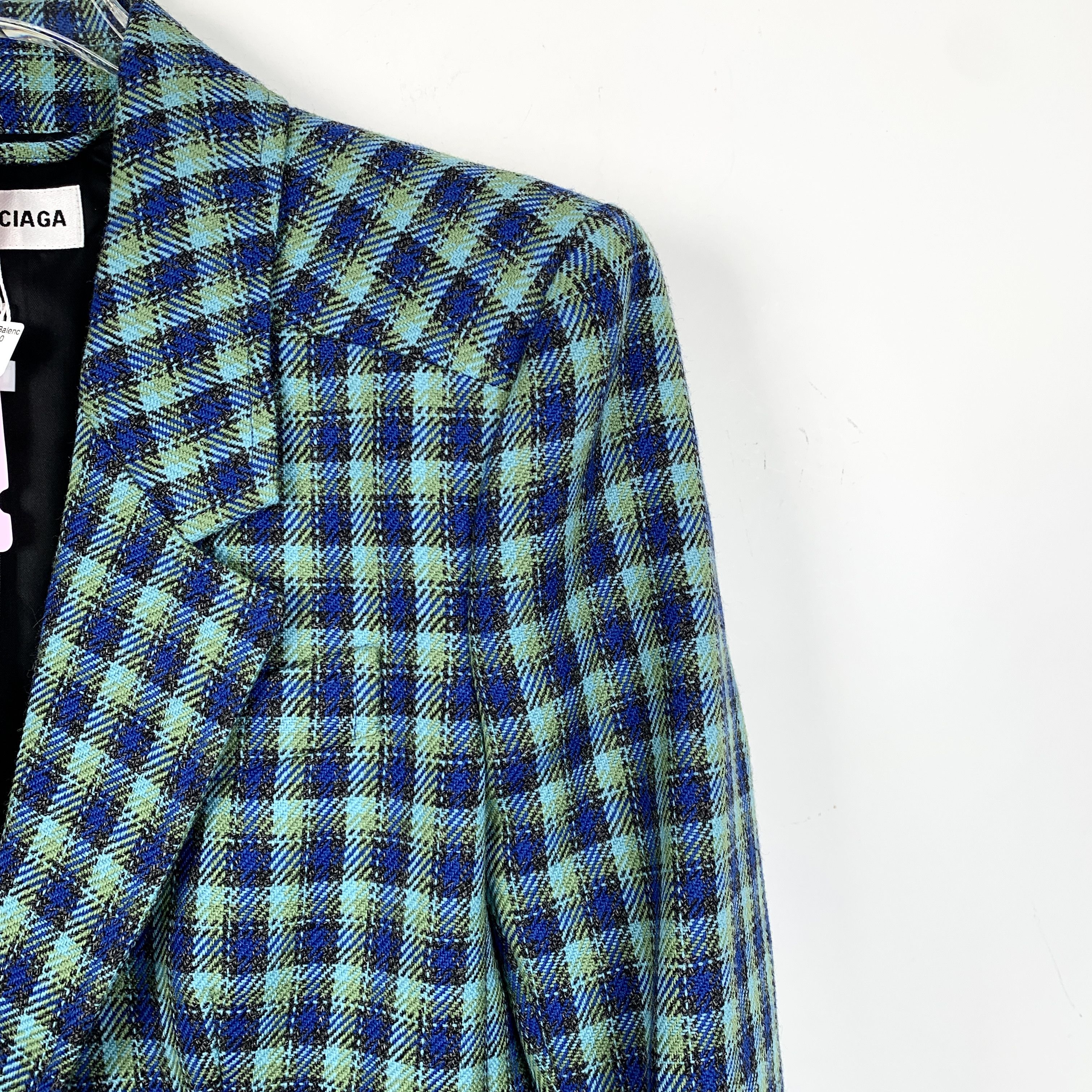 Balenciaga Balenciaga Colorblock Check Wool Blazer (Size S) Size S / US 4 / IT 40 - 6 Thumbnail
