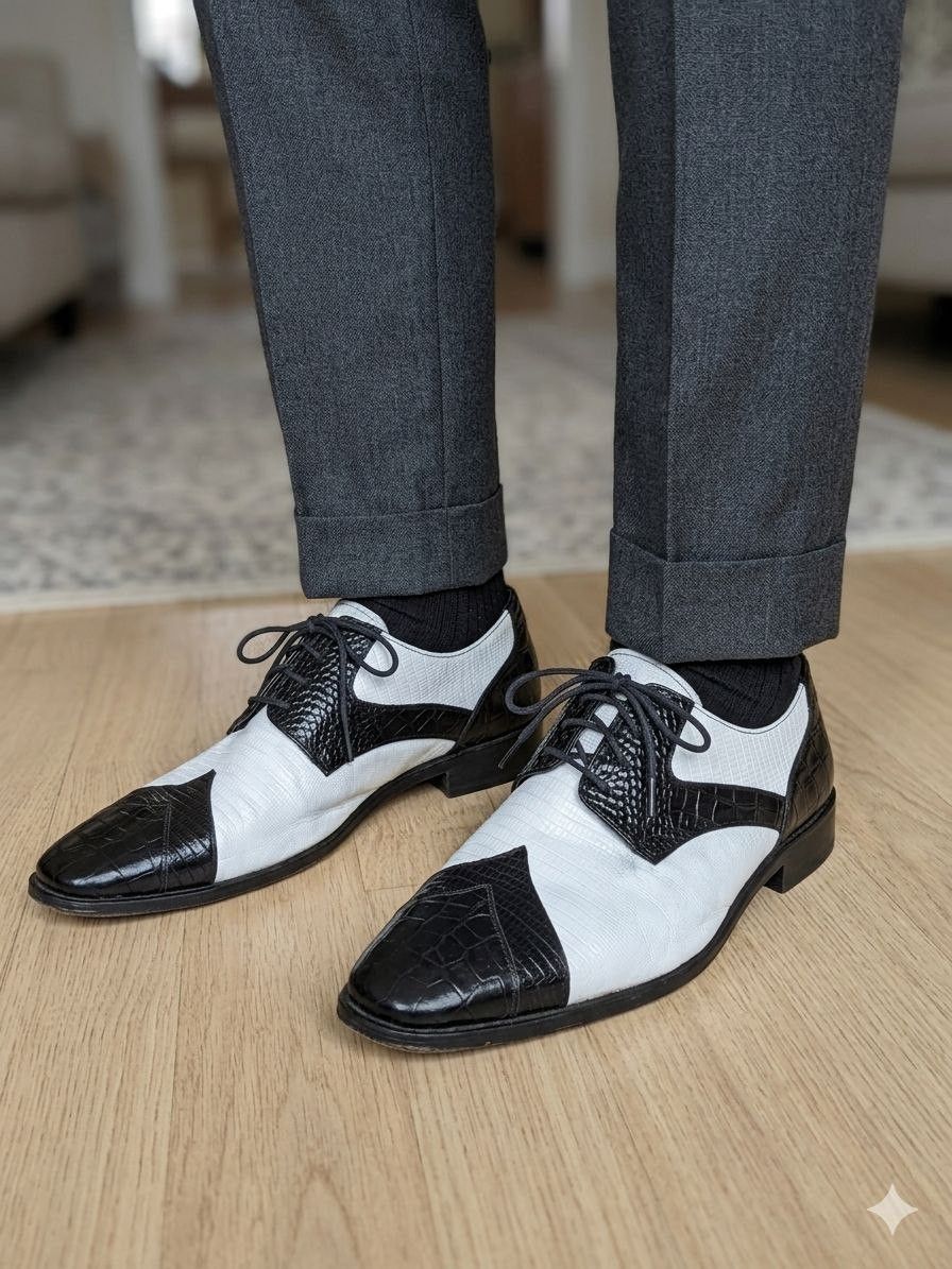 Stacy Adams Stacy Adams Men's Black White Oxfords Leather size 13 Size US 13 / EU 46 - 1 Thumbnail