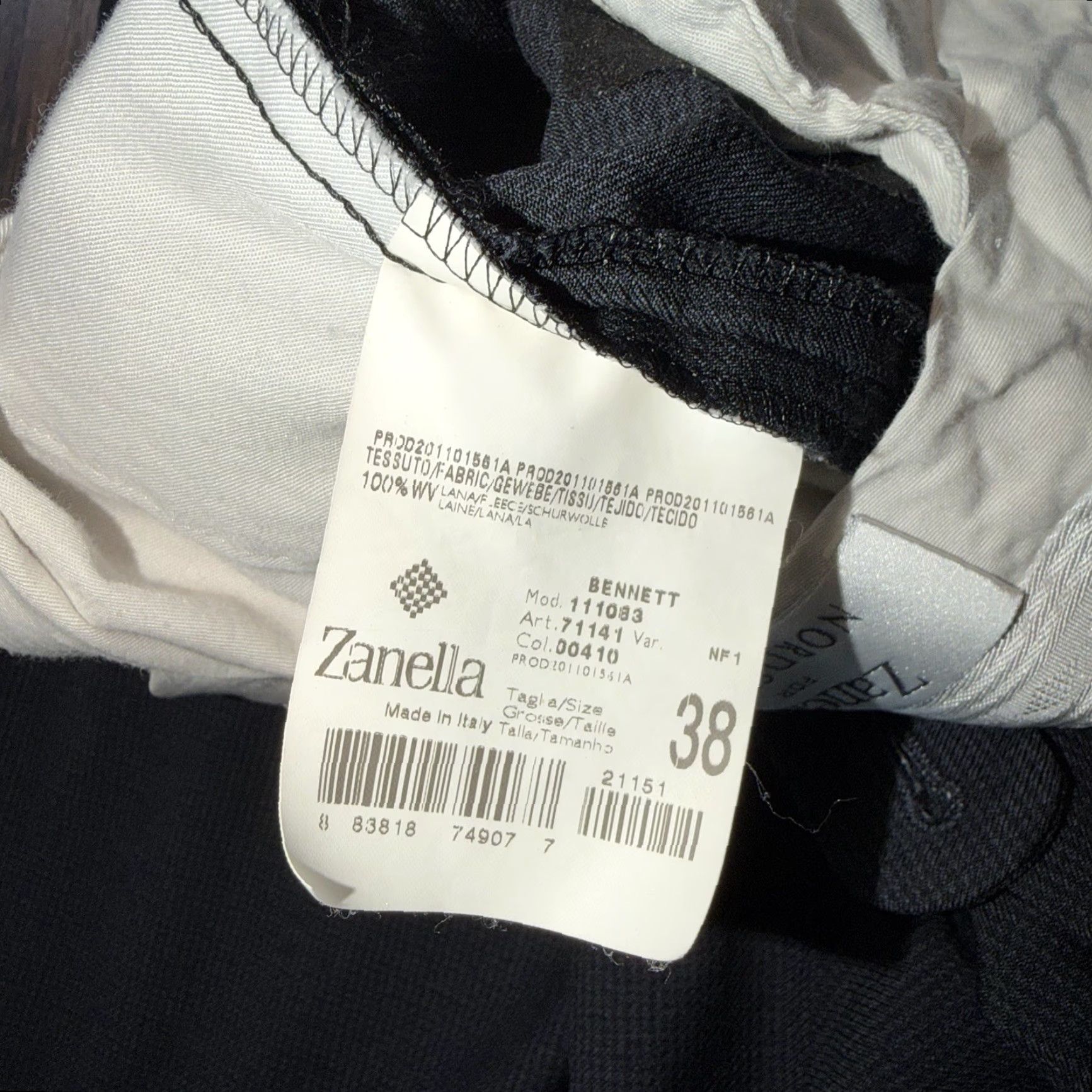 Zanella Zanella Pants Dress Bennett Pleated 37x32 Black Wool Men Regular (Italy) Mens Size US 38 / EU 54 - 6 Thumbnail
