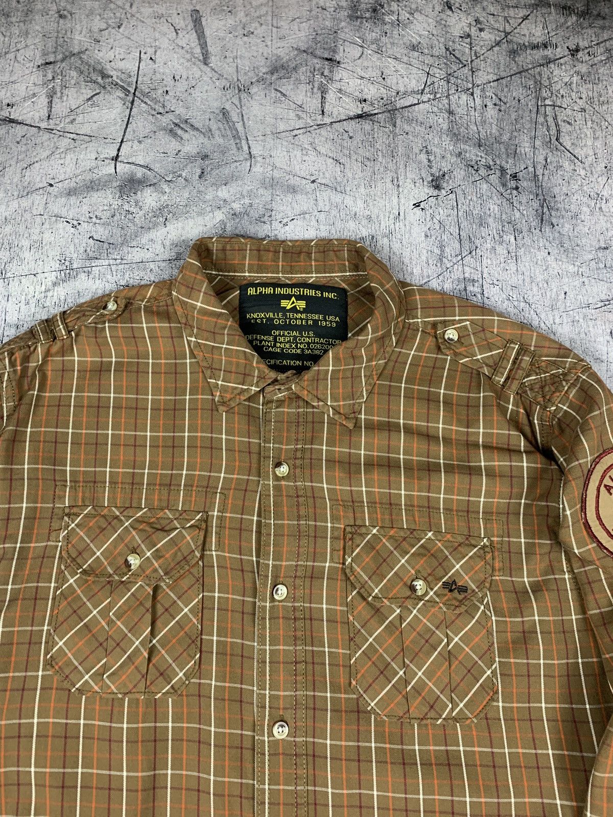 Alpha Industries Vintage Y2K Alpha Industries Patchwork Military Shirt Plaid Size US XXL / EU 58 / 5 - 6 Thumbnail