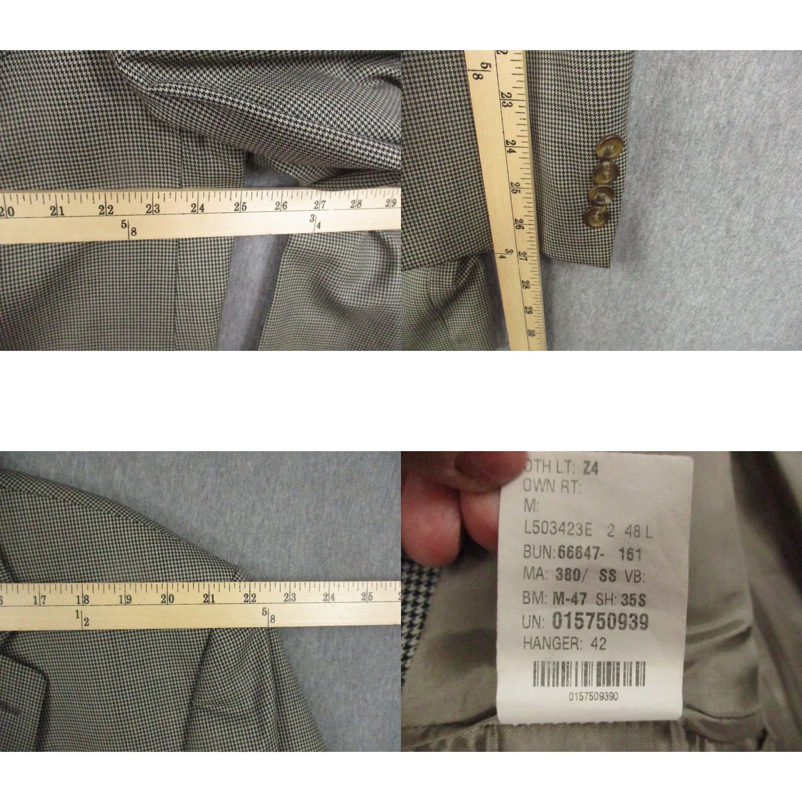Ralph Lauren LAUREN RALPH LAUREN Wool Cashmere Blazer Jacket 48 L Houndstooth EUC Size 48R - 8 Thumbnail