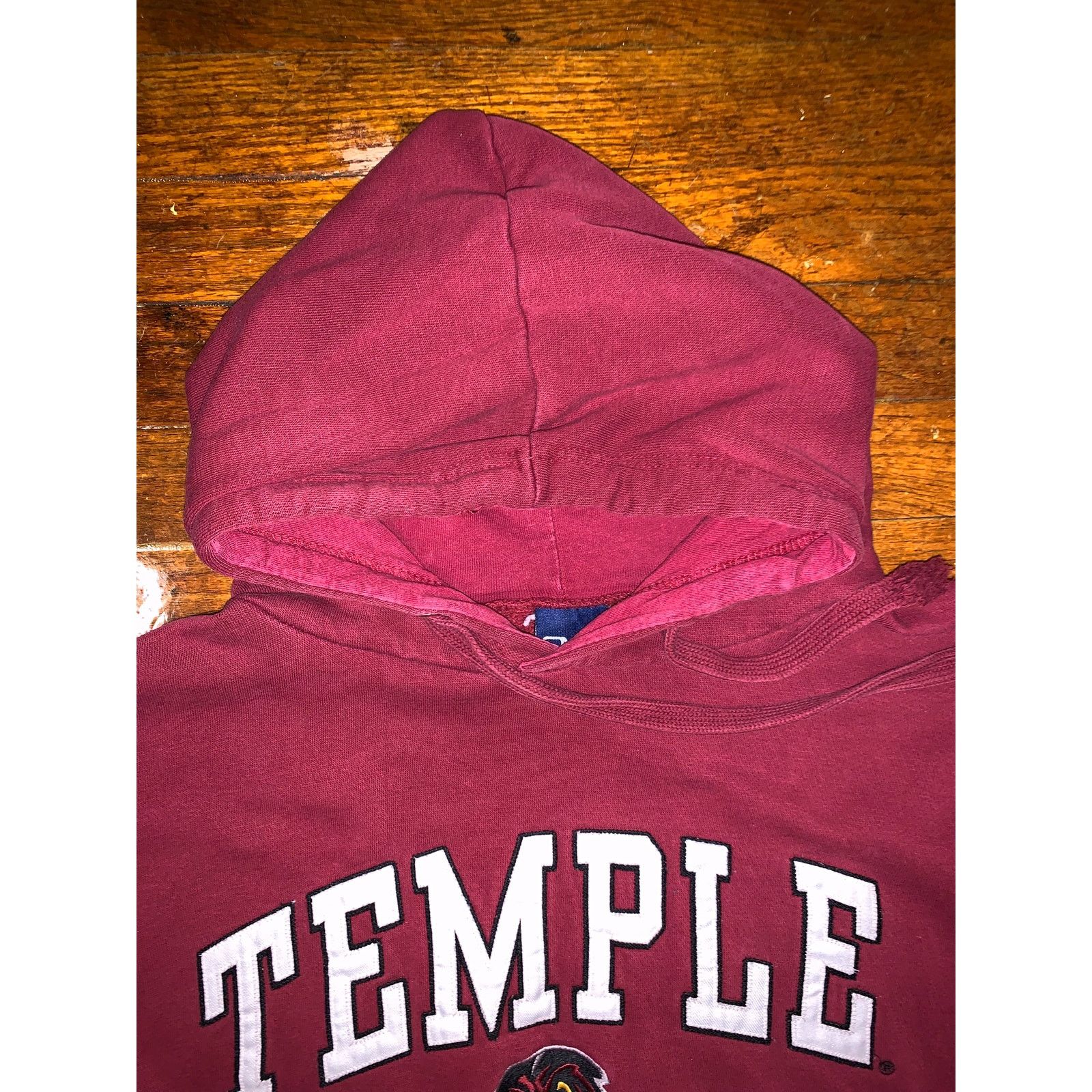 Vintage Temple Owls Hoodie Crimson Red Embroidered OVB Large Size US L / EU 52-54 / 3 - 4 Thumbnail