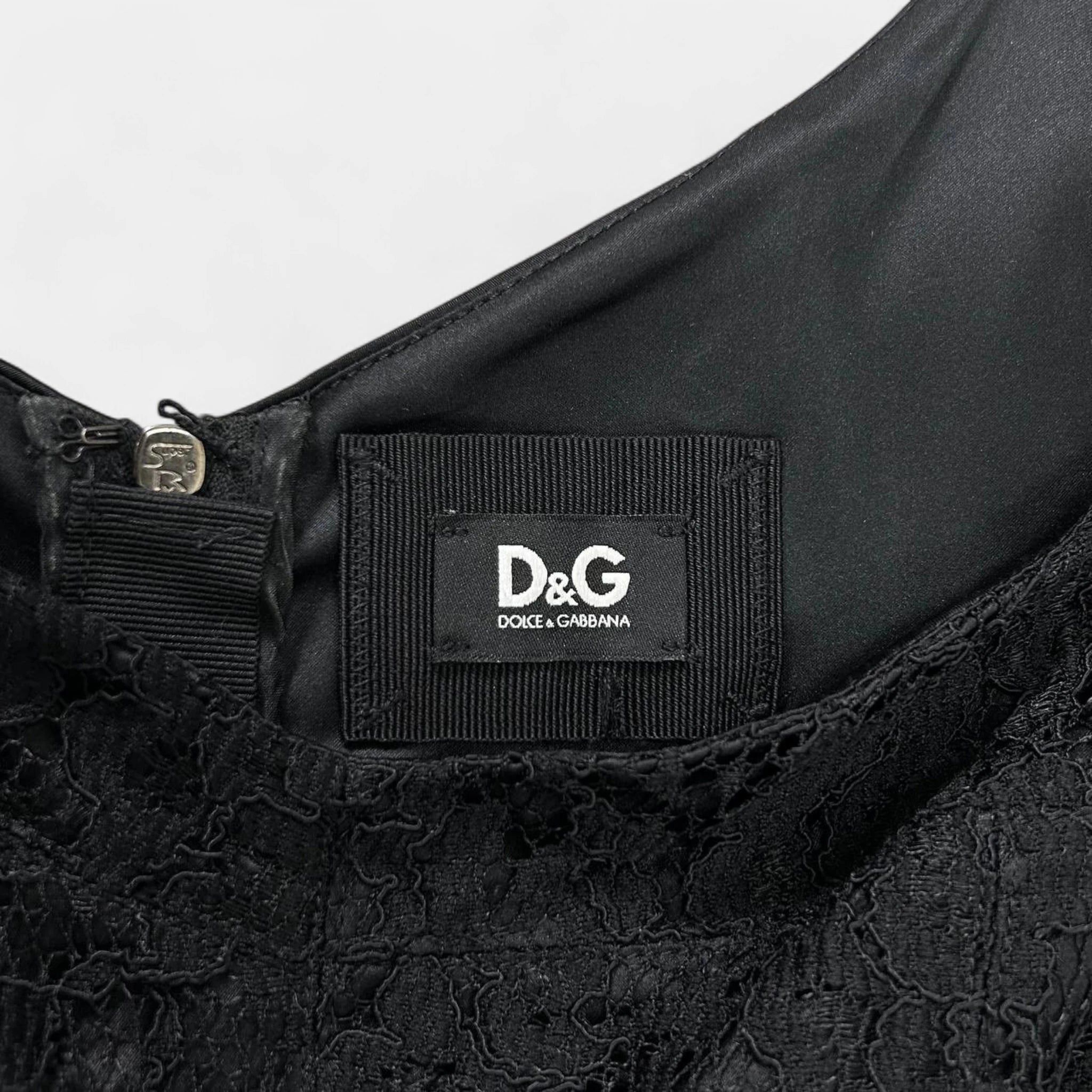 Dolce & Gabbana Dolce & Gabbana 2000's Lace-Panel Slip Dress Size S / US 4 / IT 40 - 4 Thumbnail