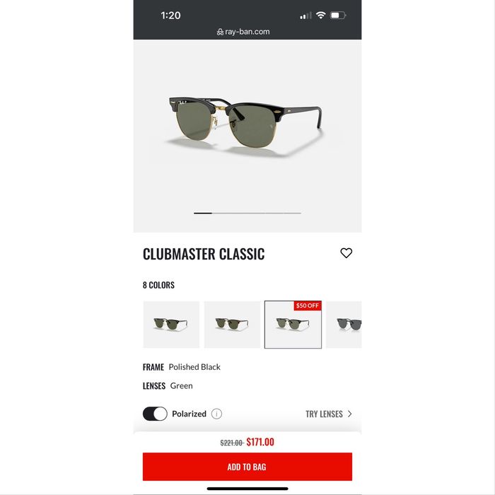 Ray ban sales clubmaster measurements