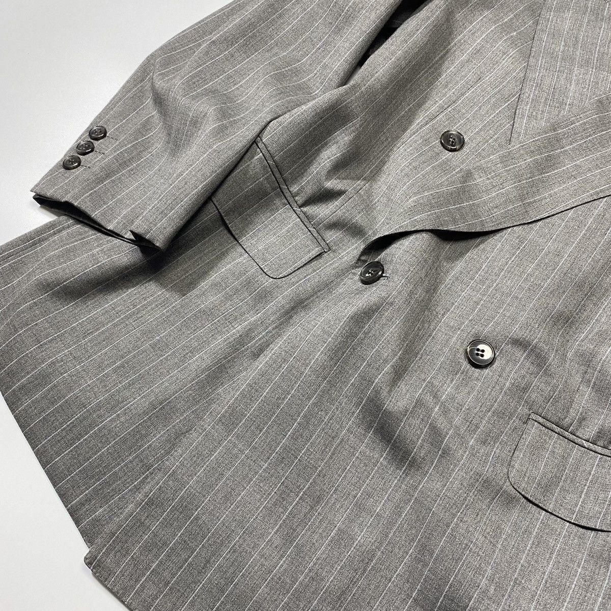 Lanvin Lanvin Paris Blazer Grey Striped Double Breasted Size 48R - 5 Thumbnail