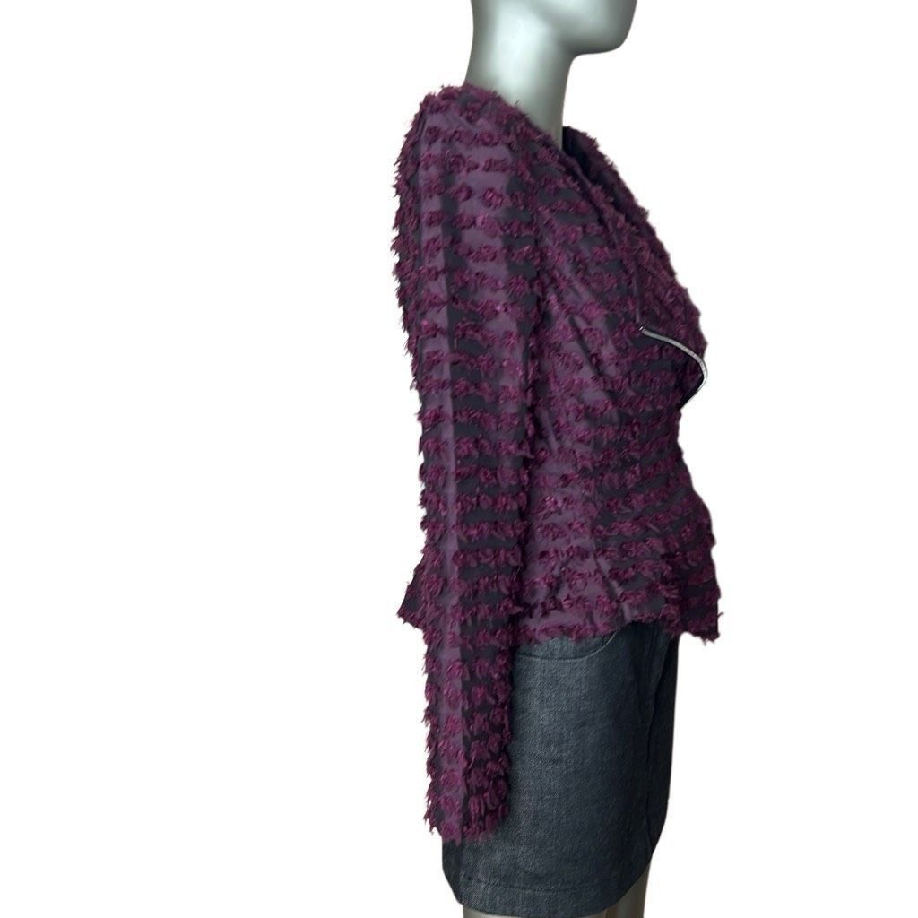 Benson Bensoni Textured Moto Peplum Jacket (306) Size XS / US 0-2 / IT 36-38 - 5 Thumbnail