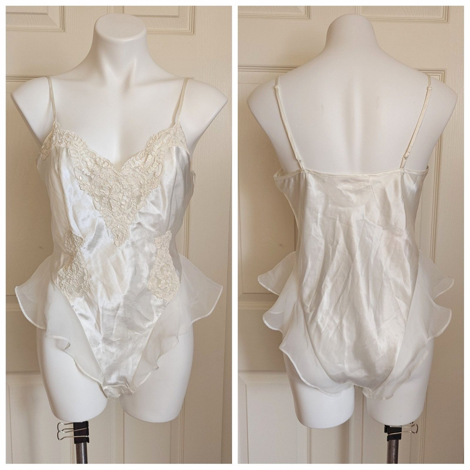 Victoria's Secret Vintage 90s embellished lace chiffon teddy sz M Size ONE SIZE - 1 Thumbnail