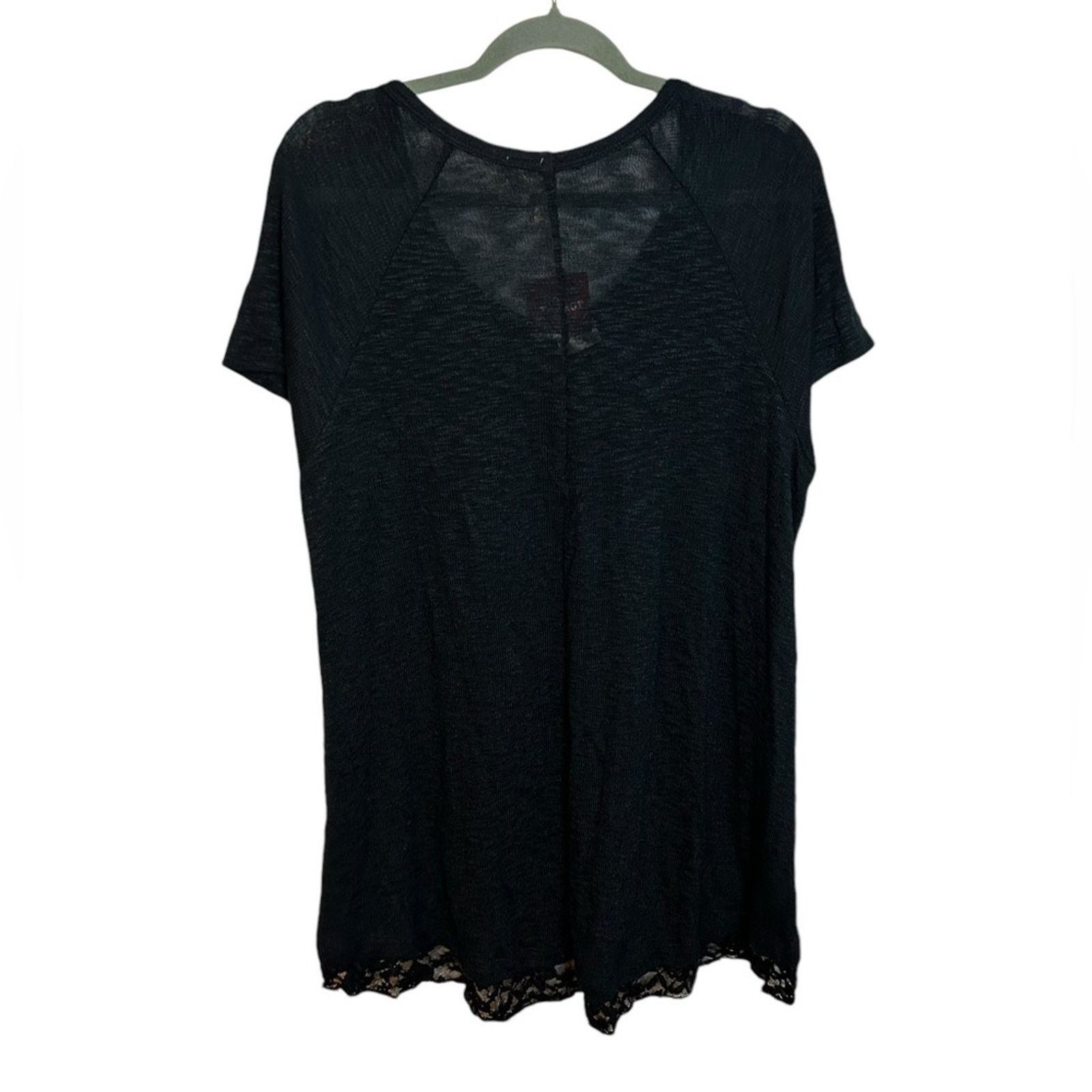 Other Nwt Chenault Lace Trim Black Pocket Tee Size XL / US 12-14 / IT 48-50 - 2 Thumbnail
