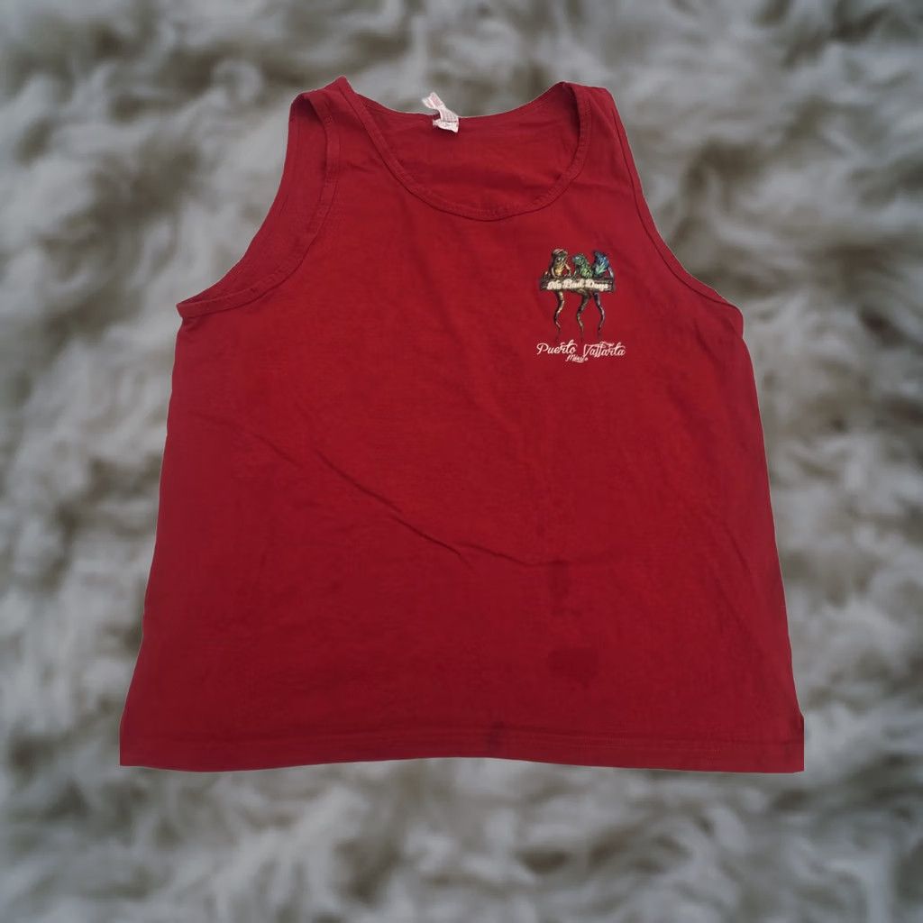 Vintage VINTAGE Puerto Vallarta Tank Top Mens XL Red Tropical No Bad Days Iguanas T Shirt Tee Size US XL / EU 56 / 4 - 1 Thumbnail