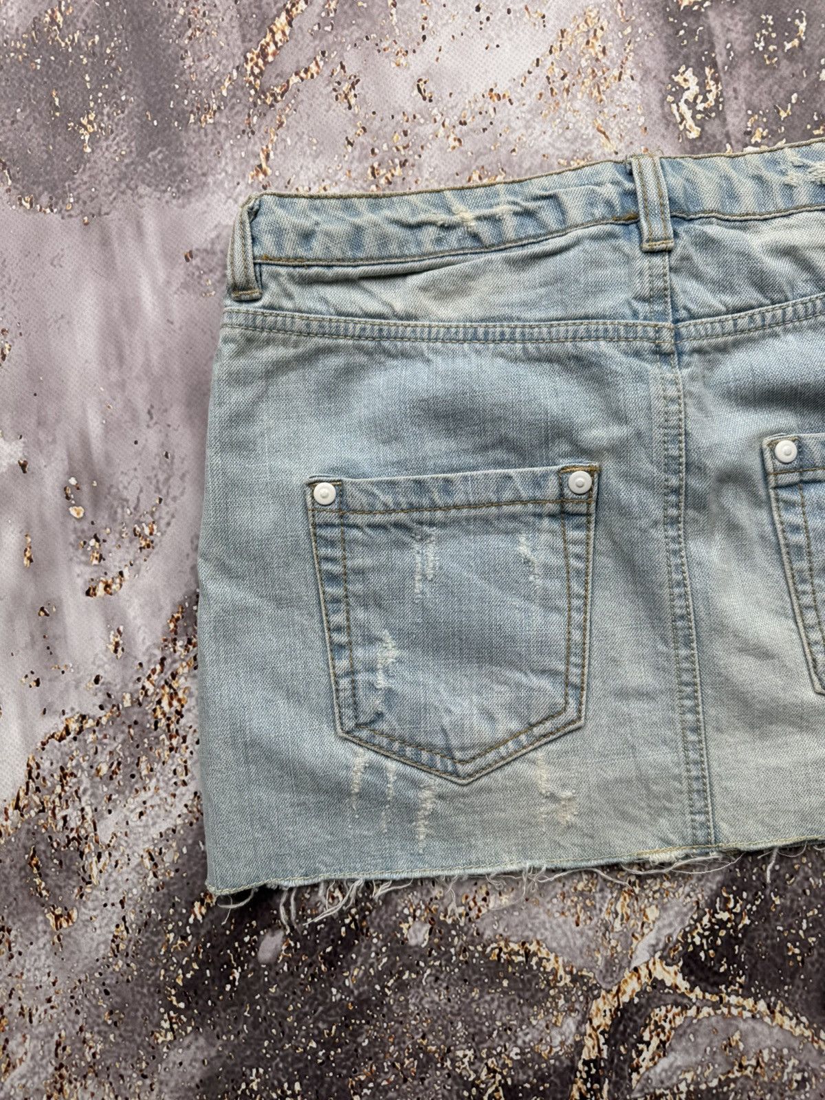 Vintage Vintage Denim Mini Skirt Size 25" / US 0 / IT 36 - 8 Thumbnail
