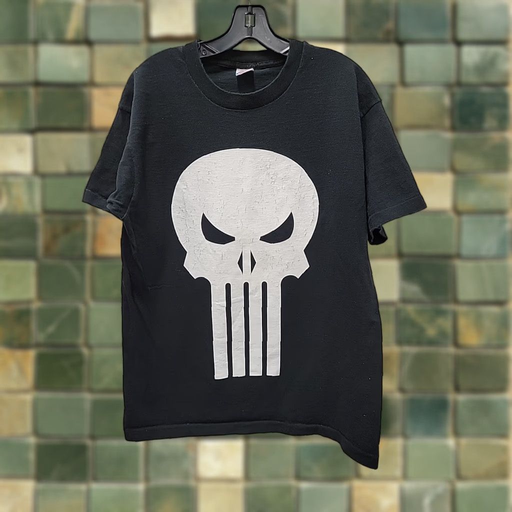 Fruit Of The Loom VINTAGE The Punisher Skull Marvel Short Sleeve Tee Shirt Mens L BLACK Skull 90s Made USA Size US L / EU 52-54 / 3 - 1 Thumbnail