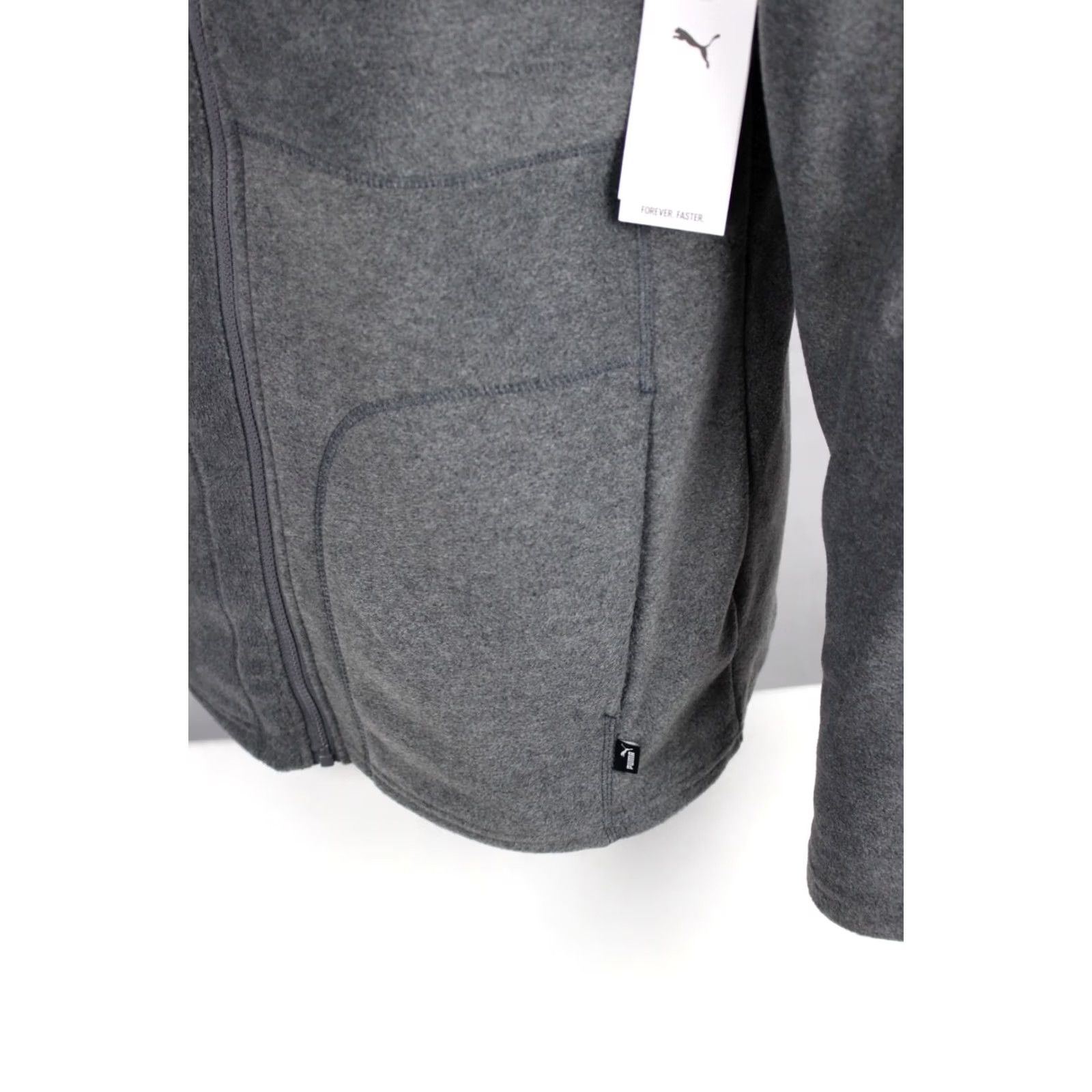 Puma Puma Men's Polar Fleece Jacket Raglan Sleeve M Medium Charcoal Heather 149318 Size US M / EU 48-50 / 2 - 4 Thumbnail