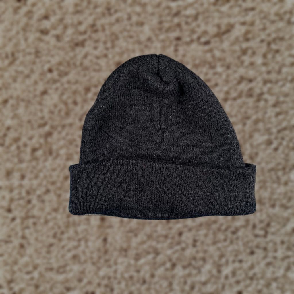 Vintage Beanie Adult One Size Black Knit 100% Acrylic Winter Snow Ski Campw Unbranded Unisex Beanie Size ONE SIZE - 1 Thumbnail