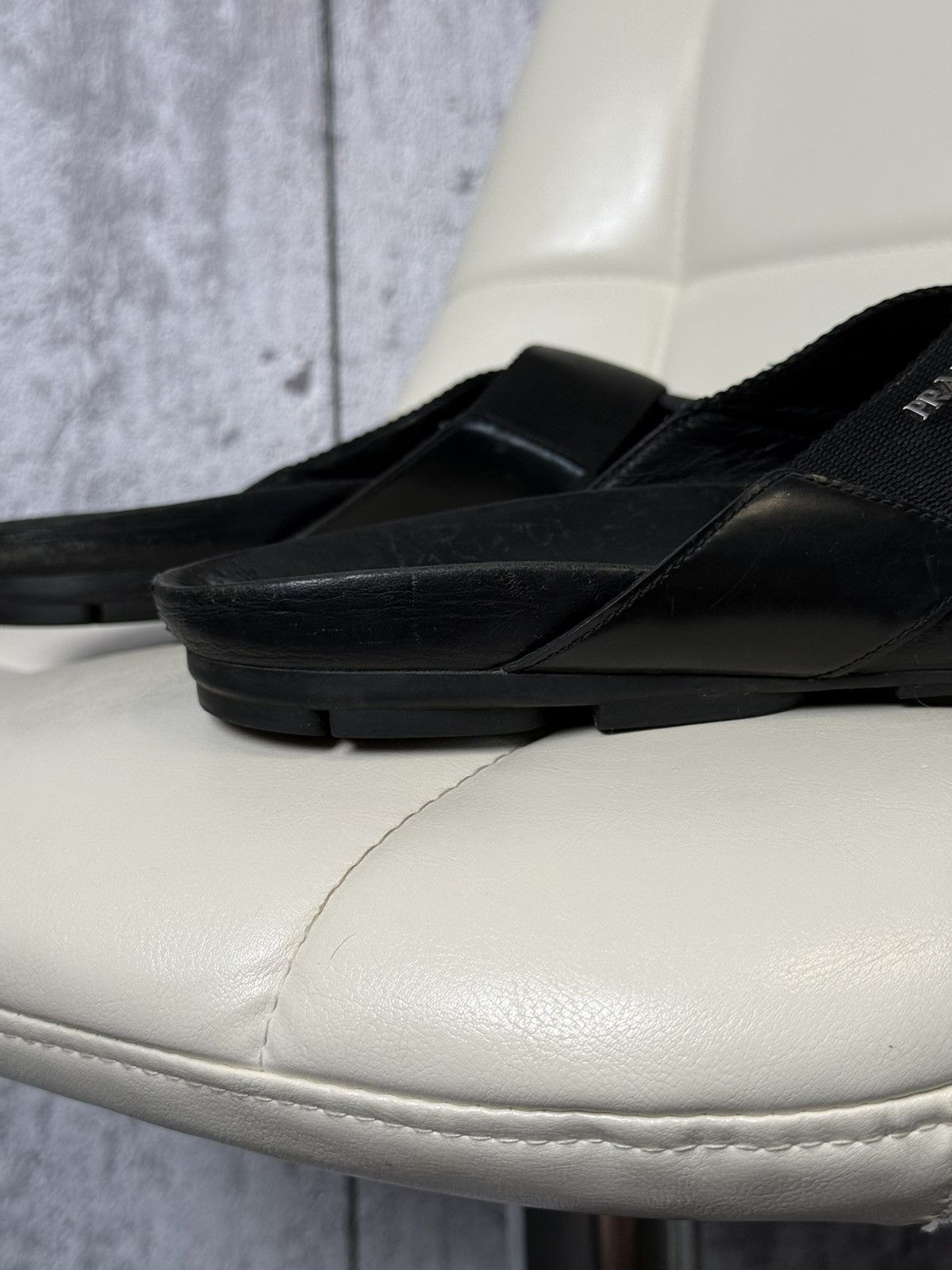 Prada Prada Sport Black Cross Strap Slide Men’s Sandals Metal Logo Size US 11.5 / EU 44-45 - 10 Thumbnail