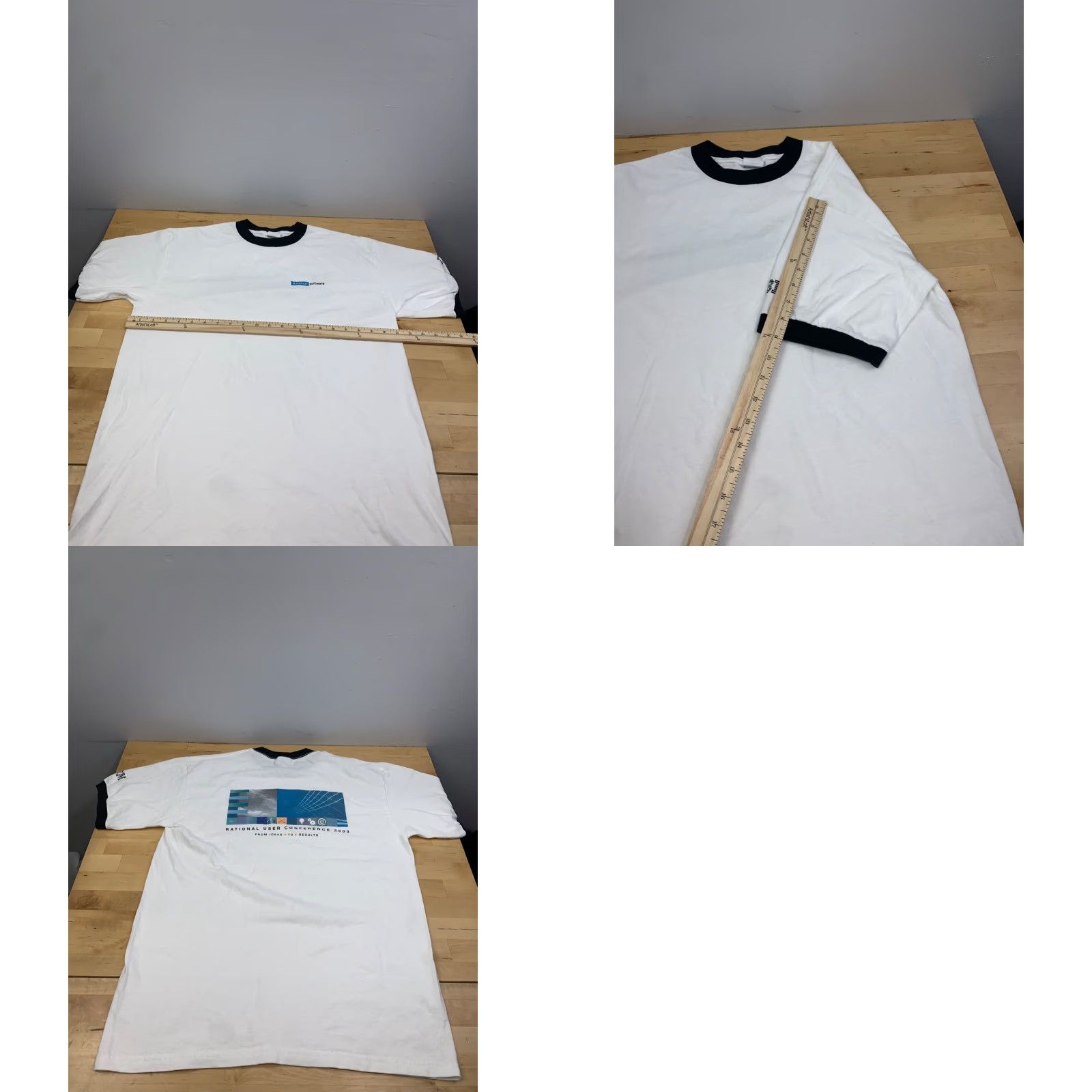 Anvil VINTAGE IBM Tech Shirt Mens L Ringer Y2K Short Sleeve Pullover 12375 Size US L / EU 52-54 / 3 - 8 Thumbnail