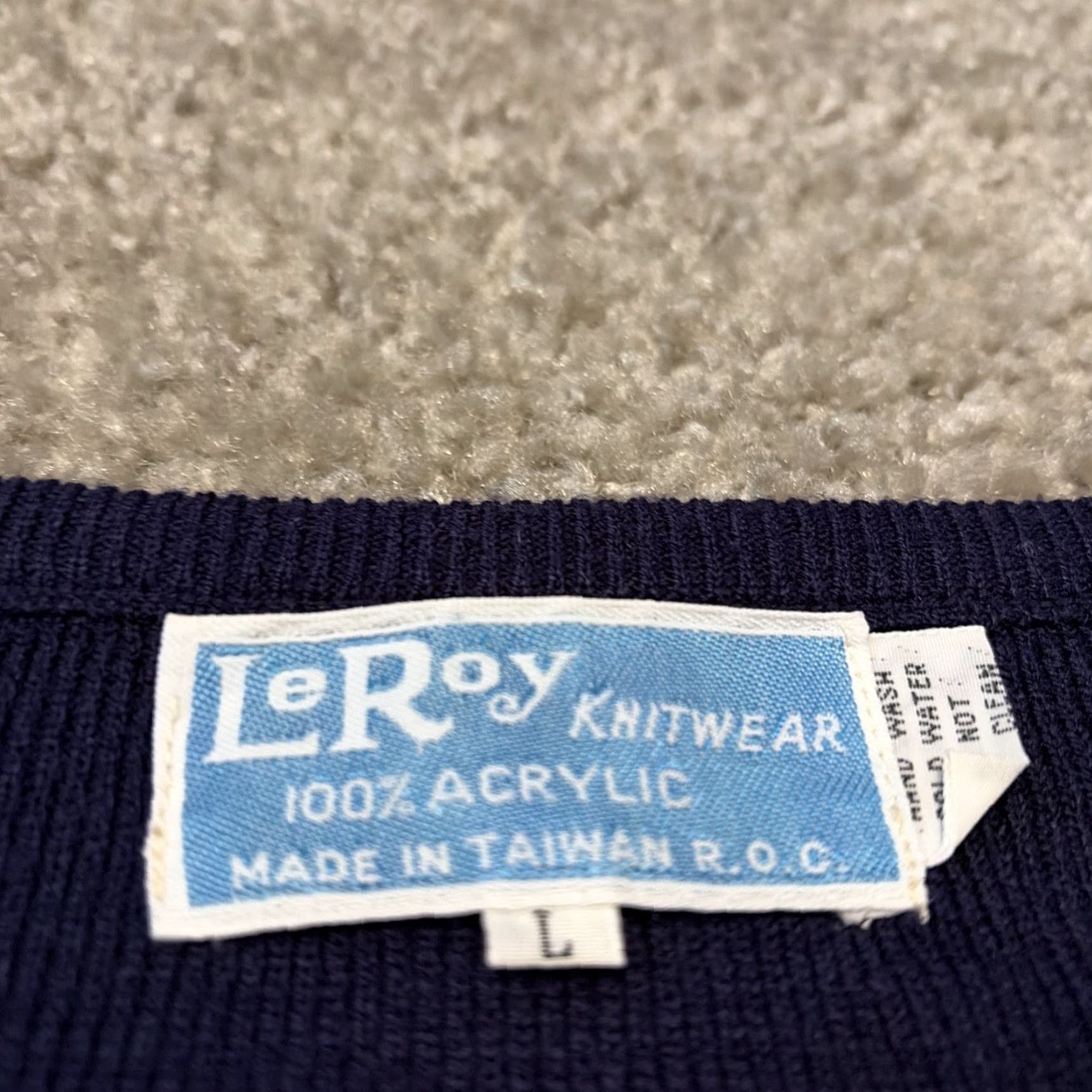 Vintage VINTAGE Leroy Knitwear Ski Graphic Embroidered Acrylic Knitwear Size Large USA Made Blue Mens 1980s Sportswear Size US L / EU 52-54 / 3 - 7 Thumbnail