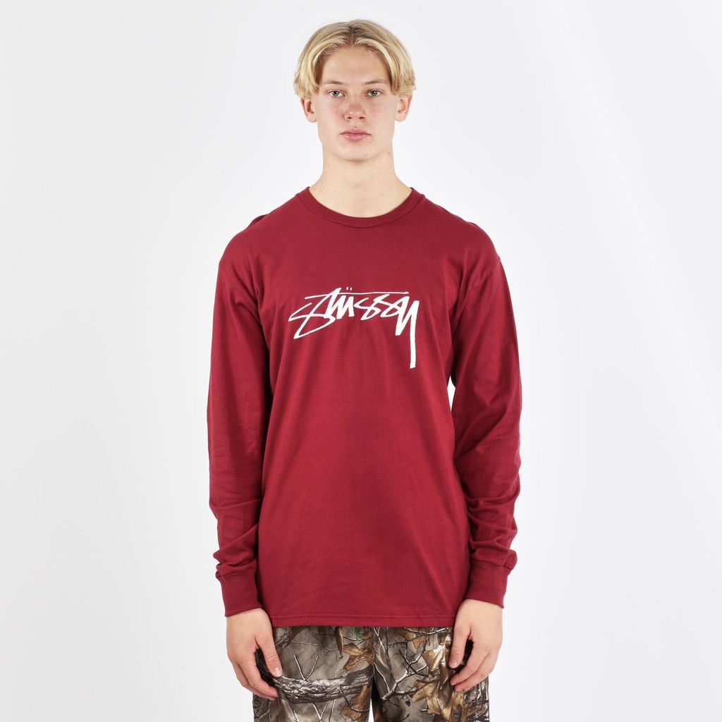 Stussy Stussy Smooth Stock L/S Shirt Burgundy Size US S / EU 44-46 / 1 - 1 Thumbnail