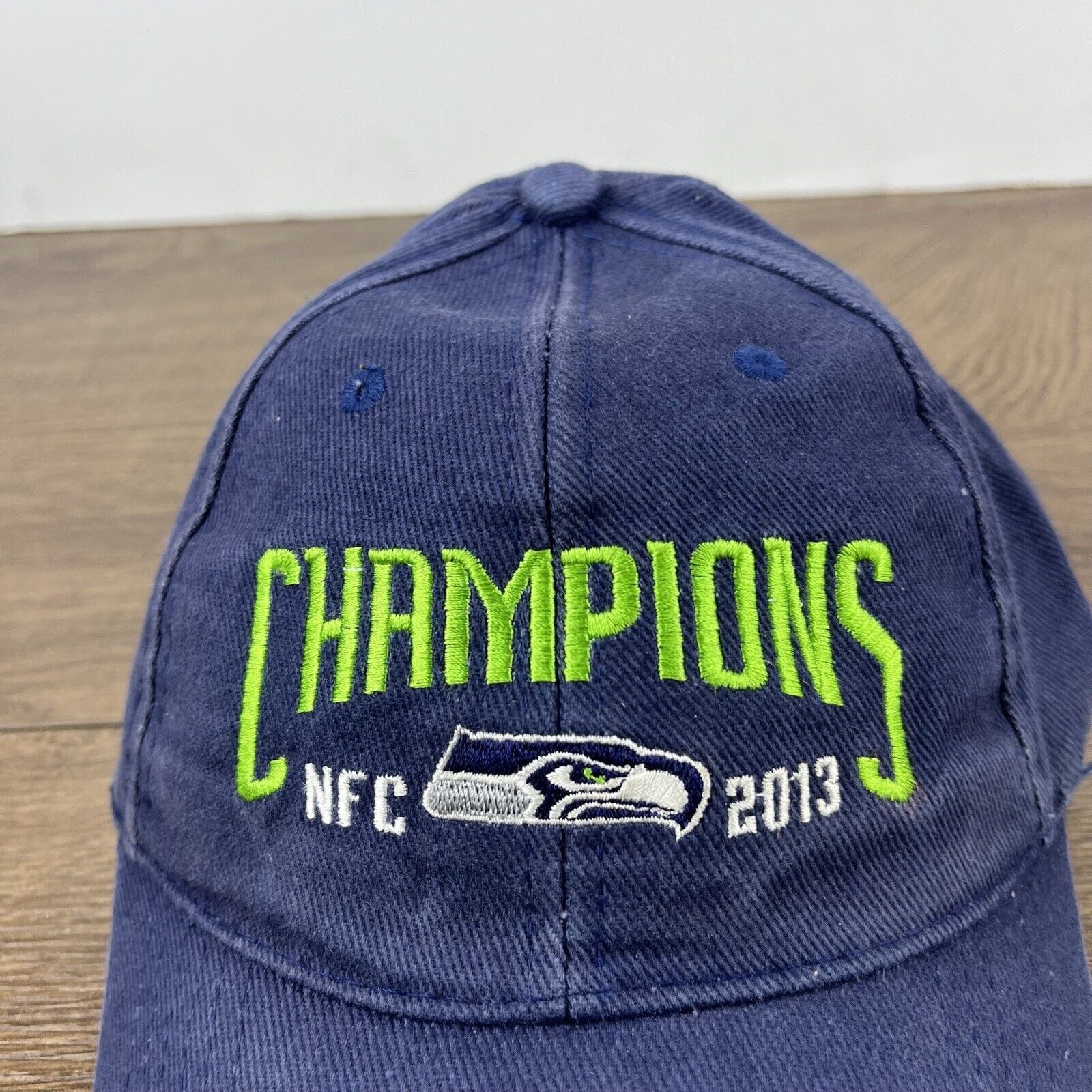 Other Seattle Seahawks Hat 2013 NFC Champions Blue Cap Adjustable Size ONE SIZE - 7 Thumbnail