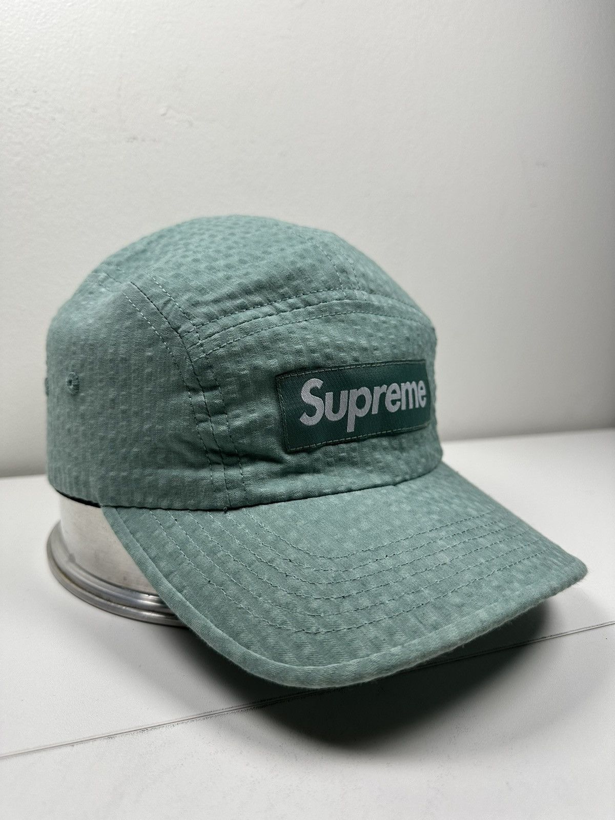 Supreme Supreme Washed Seersucker Camp Cap Hat Size ONE SIZE - 3 Thumbnail