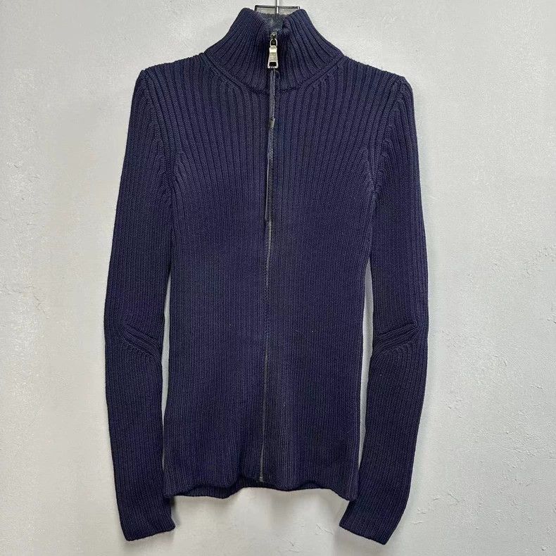 Prada Prada Stand-up collar and vertical pattern knitted jacket 2 Size US XS / EU 42 / 0 - 1 Thumbnail
