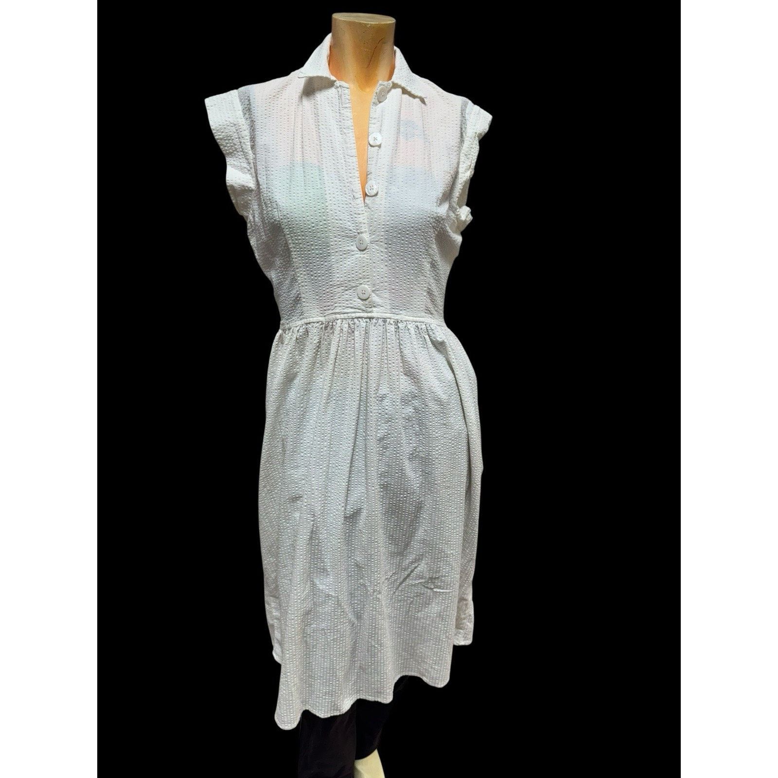 Christy Dawn Christy Dawn M Textured Cotton Midi Dress Size M / US 6-8 / IT 42-44 - 1 Thumbnail