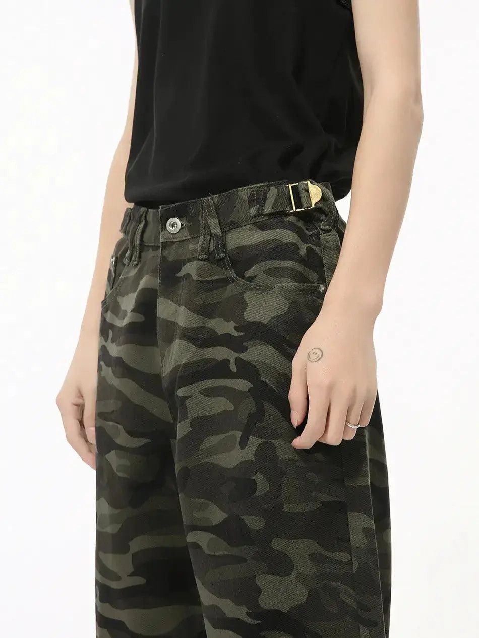 Japanese Brand Retro camouflage straight leg wide leg jeans Size US 32 / EU 48 - 3 Thumbnail