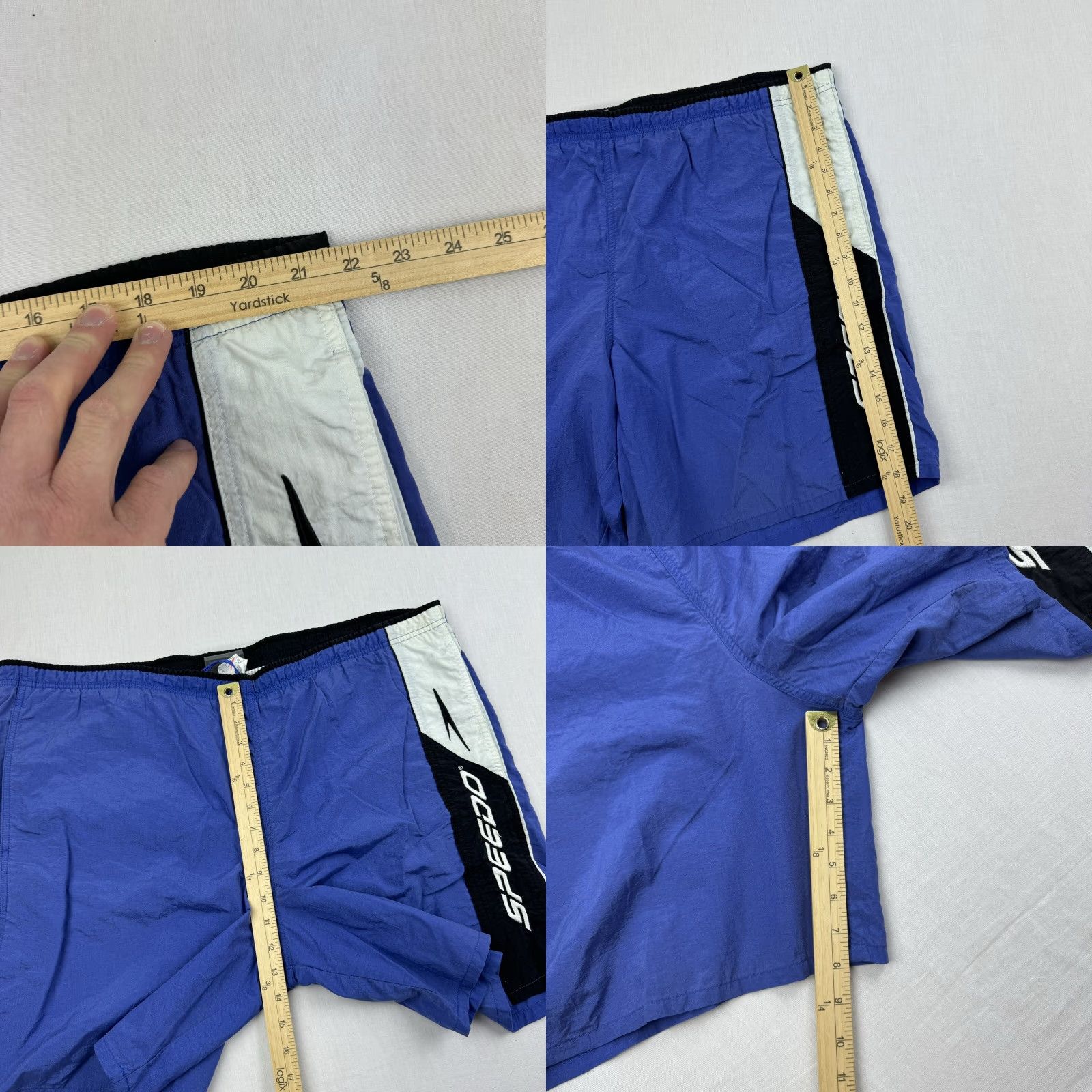Speedo Vintage Speedo Swim Trunks Adult Large Blue Swimsuit Shorts Beach Pool Logo 90s Size US 33 - 8 Thumbnail