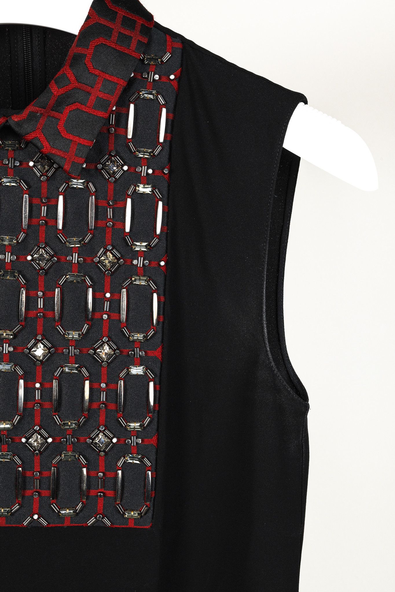 Gucci Gucci PF/15 Black Embellished Collared Sleeveless Blouse Size XS / US 0-2 / IT 36-38 - 4 Thumbnail