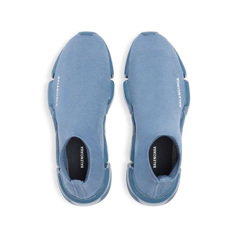 Balenciaga o1tr1nto0526 Speed 2.0 Recycled Knit Sneakers in Blue Size US 12 / EU 45 - 6 Thumbnail