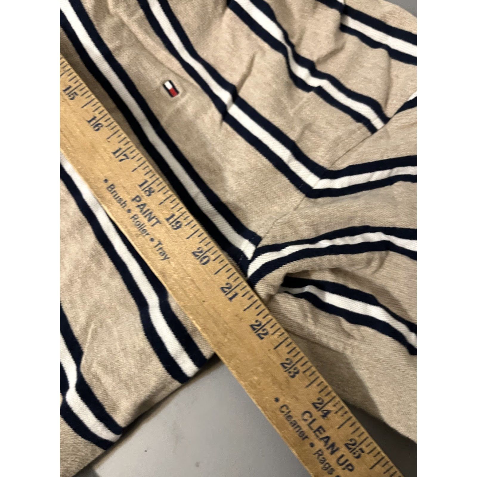Tommy Hilfiger VINTAGE Tommy Hilfiger Men's Polo Shirt Short Sleeve XL Beige Striped Custom Fit Size US XL / EU 56 / 4 - 5 Thumbnail