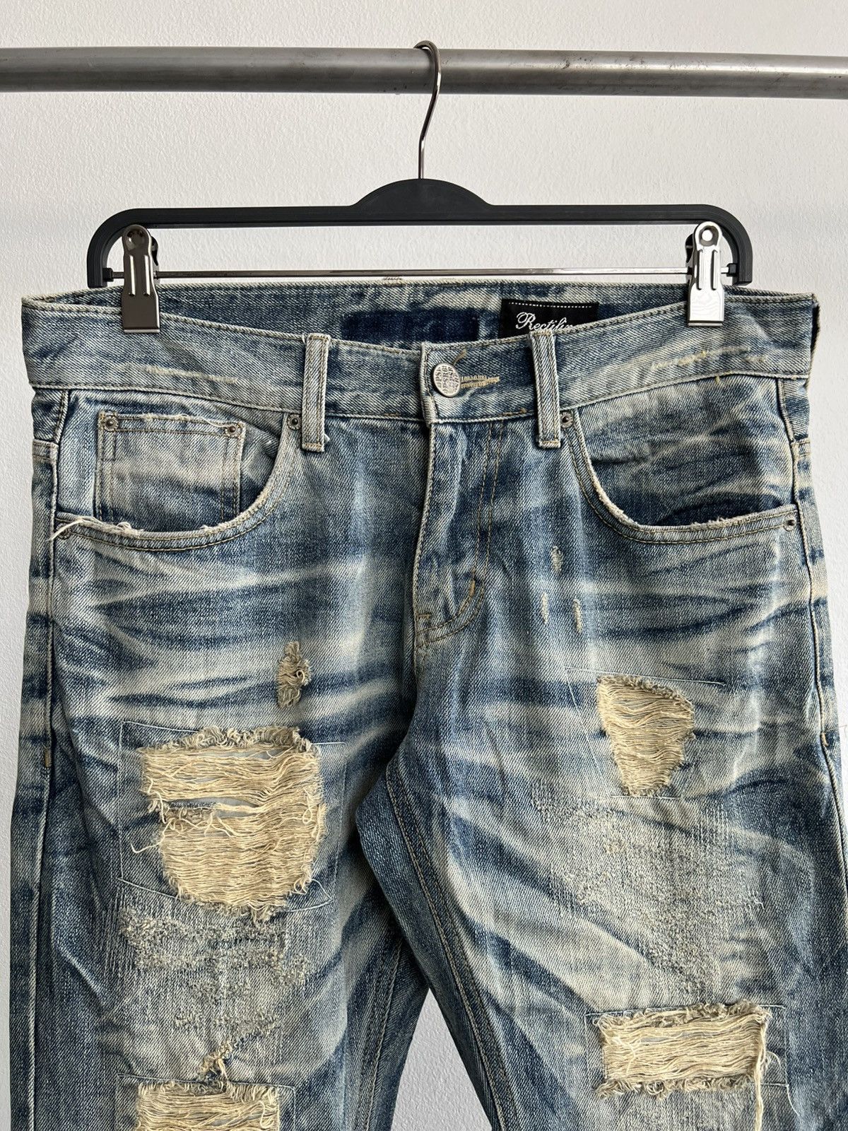 Vintage Thrashed Vintage Repair Denim Pants like Number(n)ine Size US 33 - 3 Thumbnail