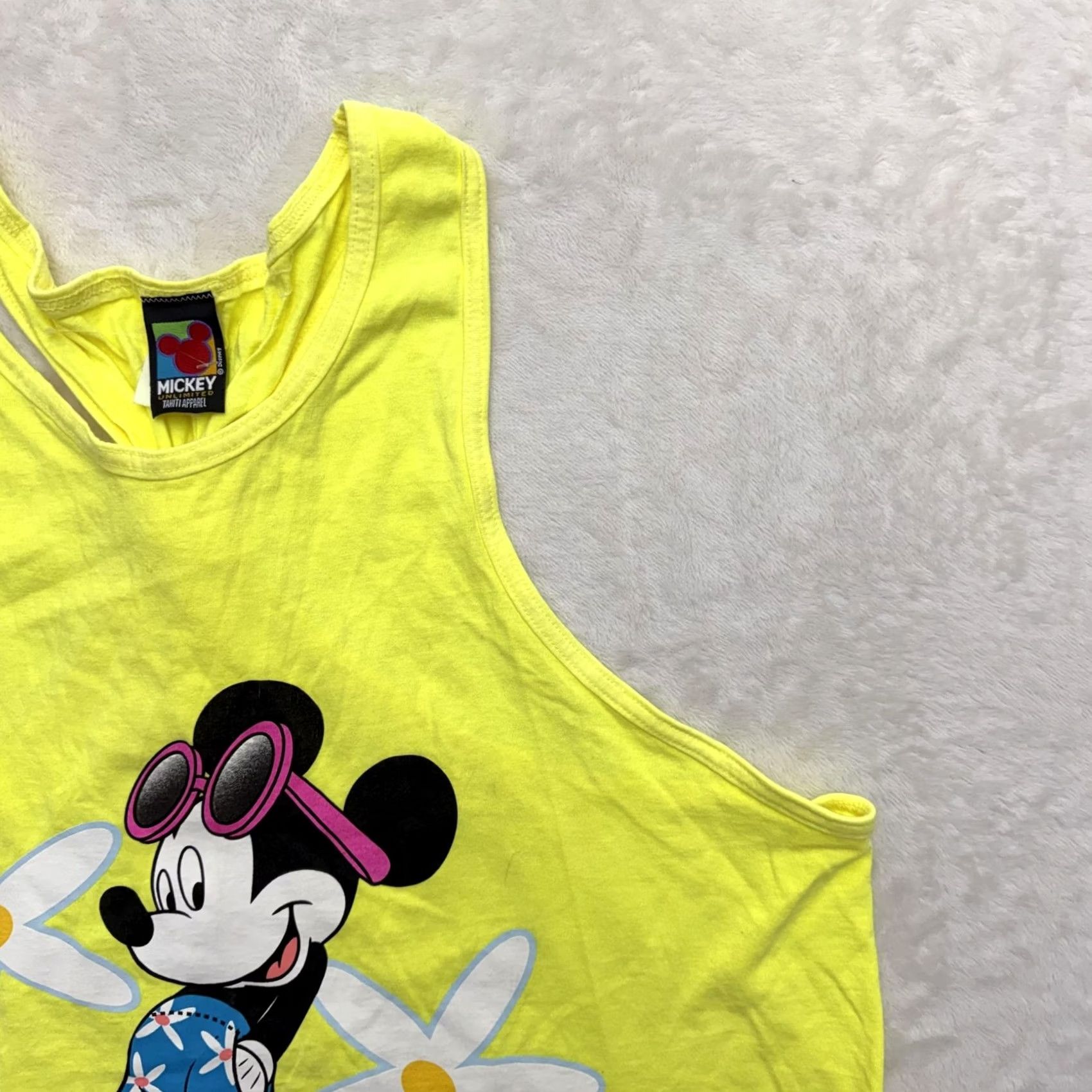 Mickey Unlimited Mickey Unlimited Tank Dress Womens One Size Yellow Floral Summer Beach Disney Sleeveless Scoop Neck Strappy Size ONE SIZE - 4 Thumbnail