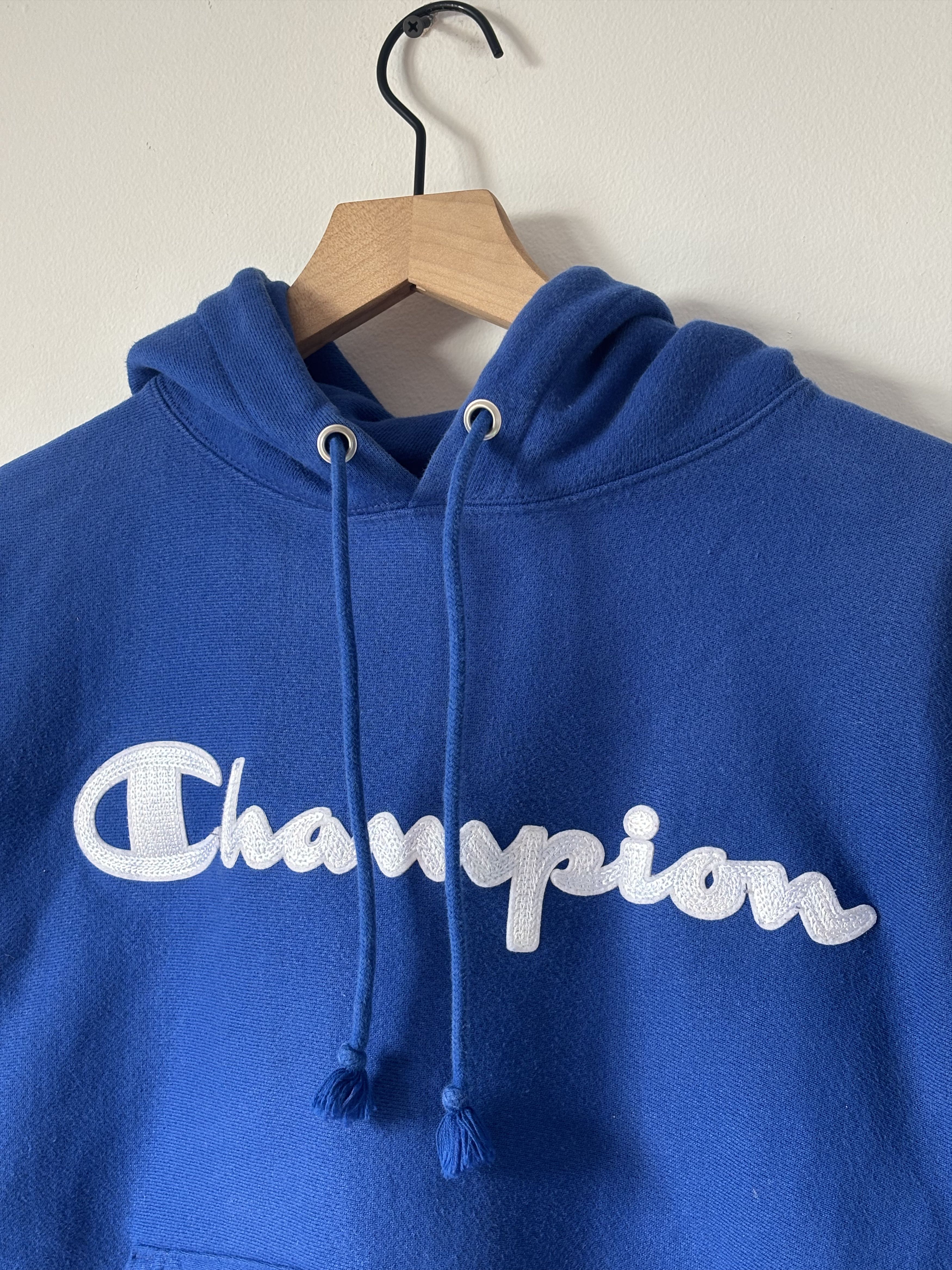 Champion Champion Reverse Weave Spellout Logo Hoodie Blue S Size US S / EU 44-46 / 1 - 6 Thumbnail