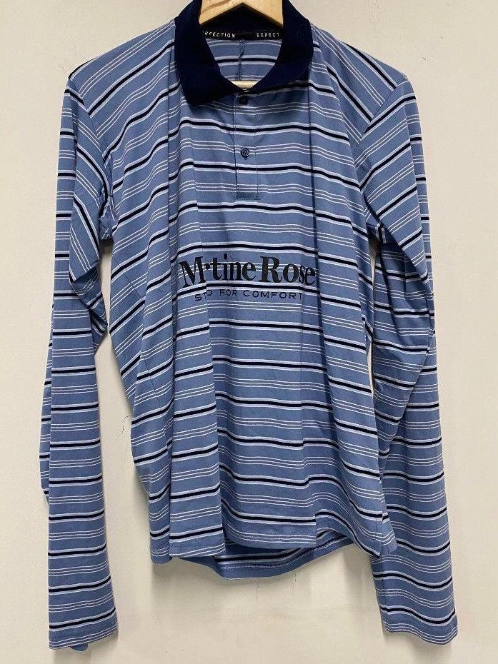 image of Martine Rose Polo Long/sleeve in Blue, Men's (Size Small)