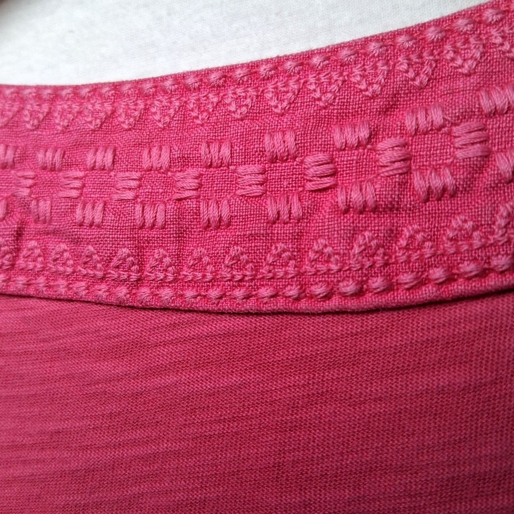 Tommy Bahama Tommy Bahama Dress XL Pink Embroidered Knit Linen Trim Midi Sundress Shift Sleeveless Casual Beach Summer Womens Size XL / US 12-14 / IT 48-50 - 6 Thumbnail