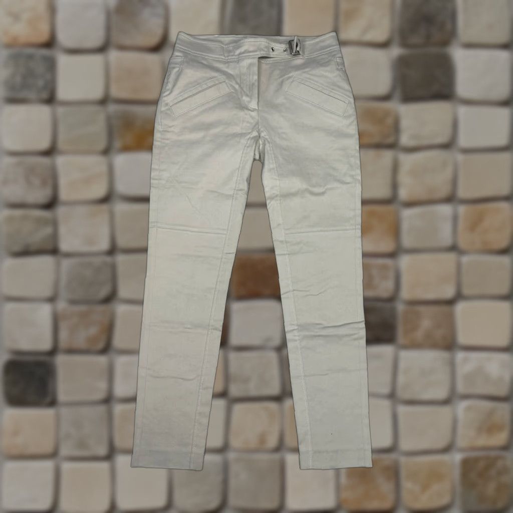 Vintage Purificacion Garcia Pants Womens 40 Beige Canvas Cotton Mid Rise Skinny Leg Size 27" / US 4 / IT 40 - 1 Thumbnail