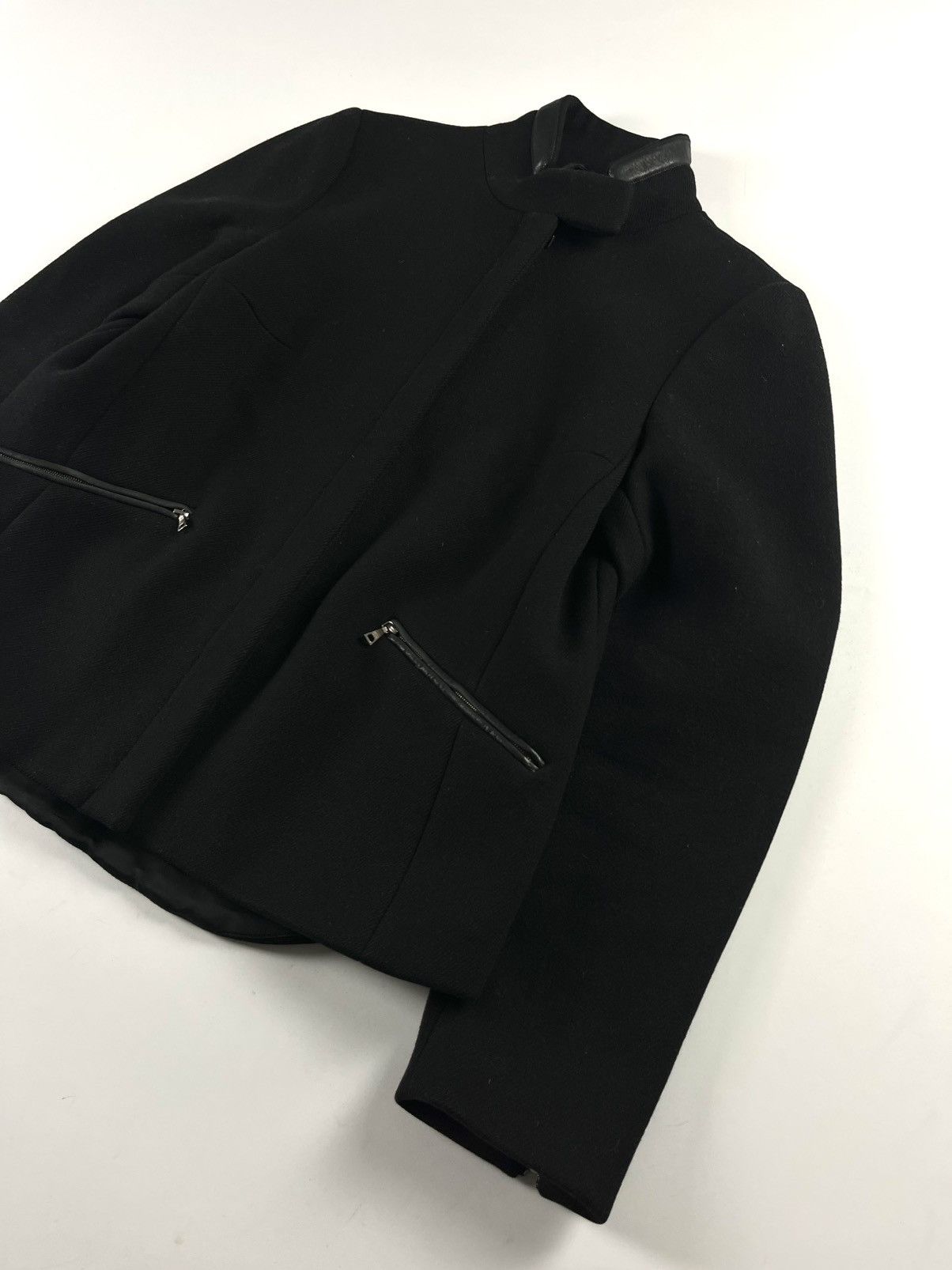 Prada Prada Leather Padded Elbows Wool Jacket FW 1999 Size S / US 4 / IT 40 - 2 Thumbnail