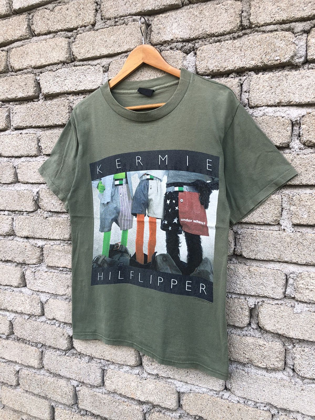 Vintage RARE VTG 90s Kermie Hilflipper Kermit Muppets Parody Tshirt Size US M / EU 48-50 / 2 - 4 Thumbnail