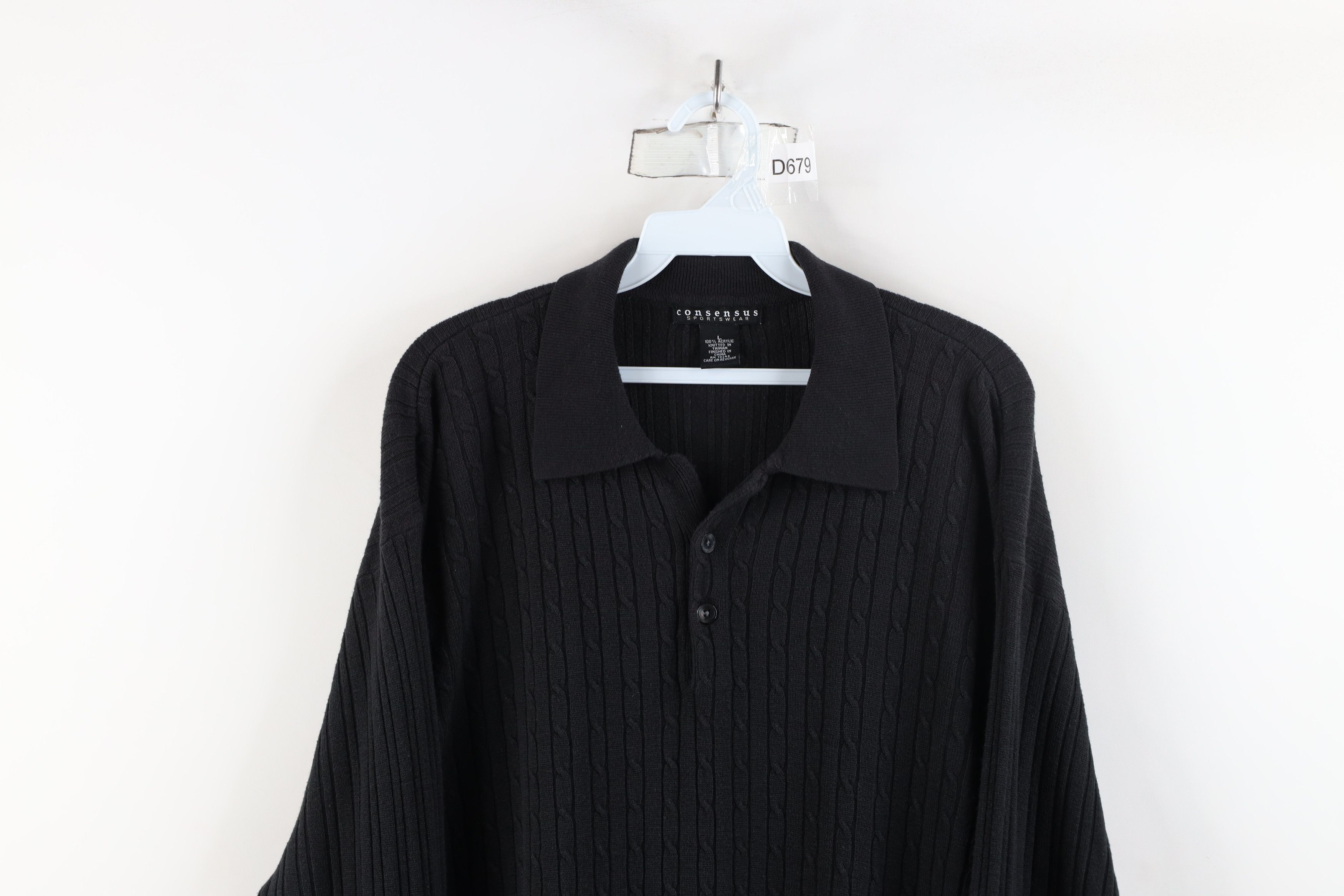 Vintage Vintage 90s Streetwear Soft Cable Knit Collared Sweater Size US L / EU 52-54 / 3 - 2 Thumbnail