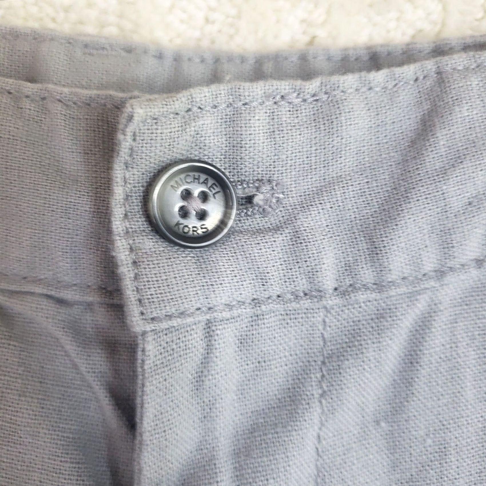 Michael Kors Michael Kors Chino Shorts Men 34x10 Linen Cotton Blend Gray Breathable Pockets Logo Size US 34 / EU 50 - 6 Thumbnail