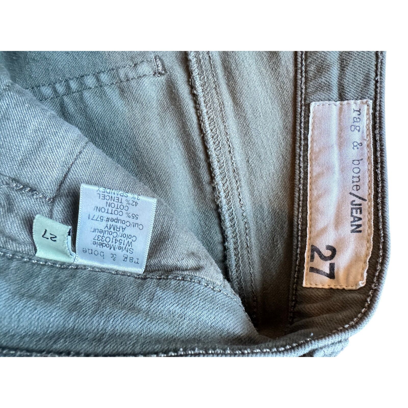 Rag & Bone Rag And Bone Army Olive Zipper Green Jeans Size 27" / US 4 / IT 40 - 3 Thumbnail