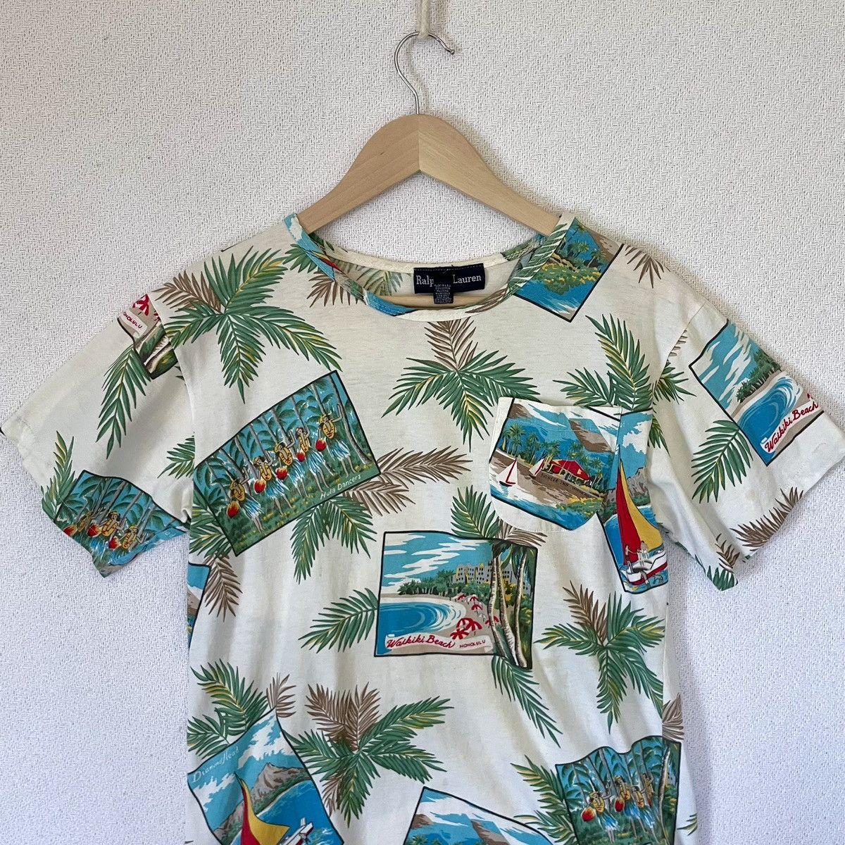 Ralph Lauren Vintage 80s 90s AOP Hawaiian Tropical Postcard Shirt Summer Size US M / EU 48-50 / 2 - 1 Thumbnail