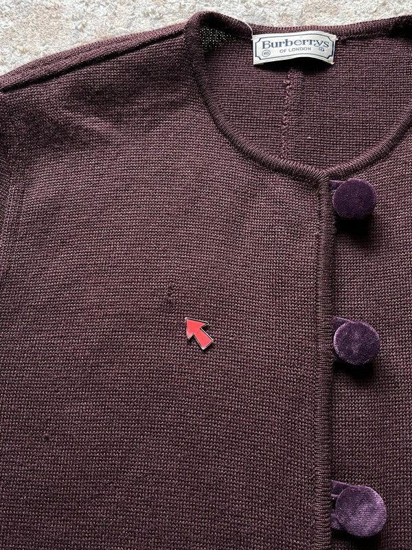 Burberry Burberry's Of London Sz 40 / L 60% Wool Cardigan Vintage 90s Size L / US 10 / IT 46 - 12 Thumbnail