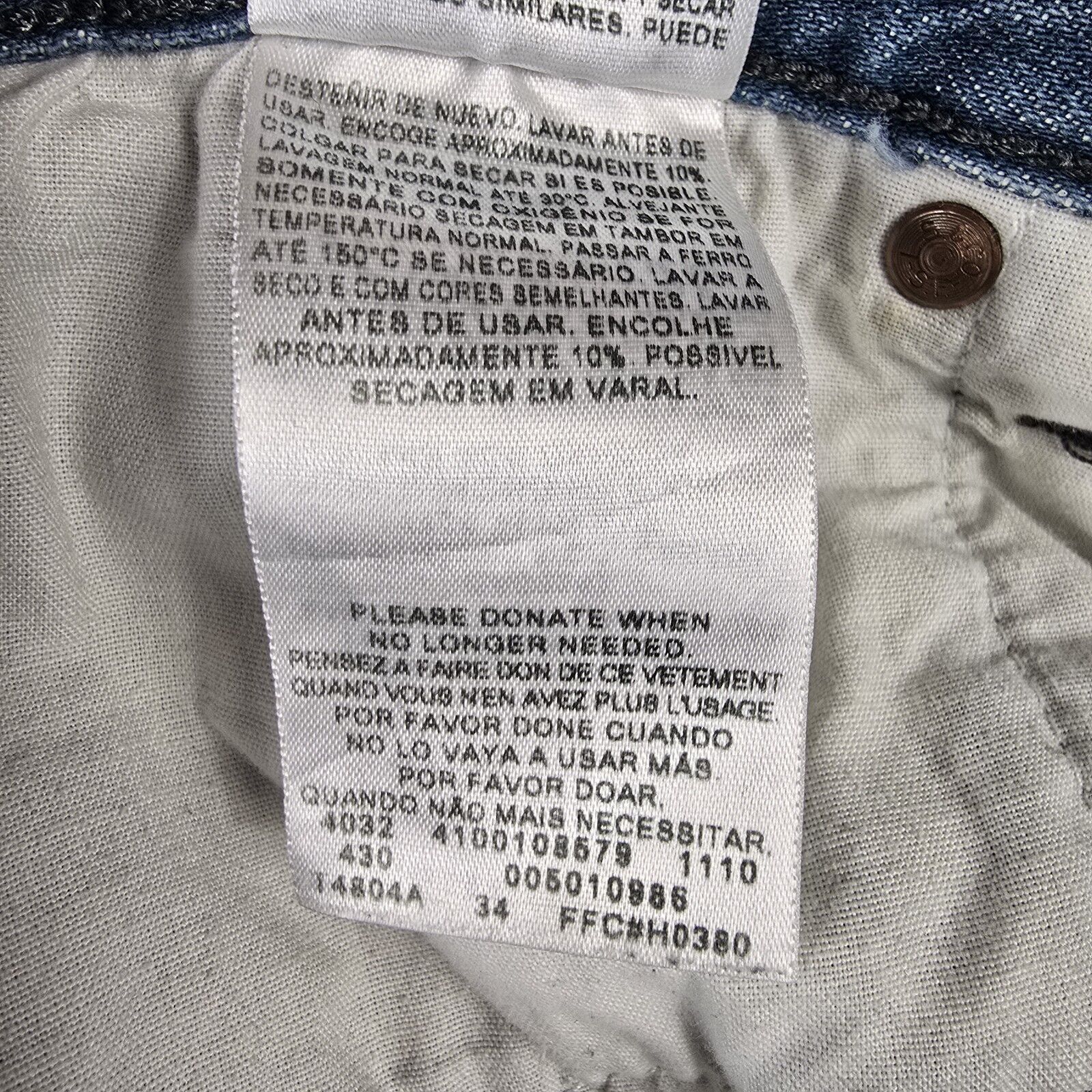 Levi's Levis 501 Denim Jeans Mens 36x32 Aqua Teal Blue (34x28) Size US 36 / EU 52 - 7 Thumbnail