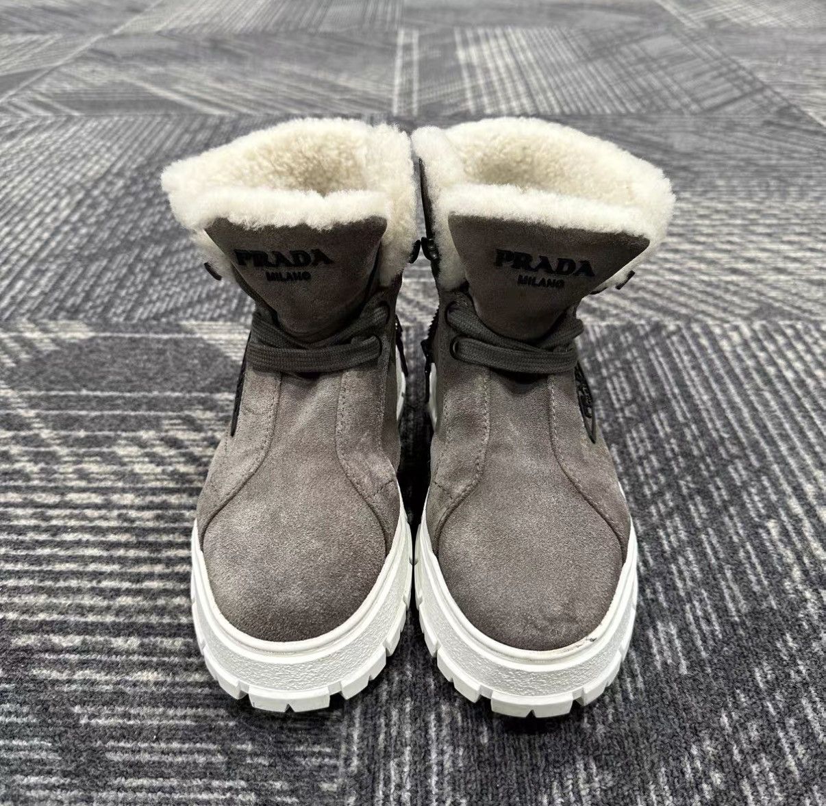 Prada Prada Fleece Lined Cookie Ankle Boots J42 Size US 5 / IT 35 - 2 Thumbnail